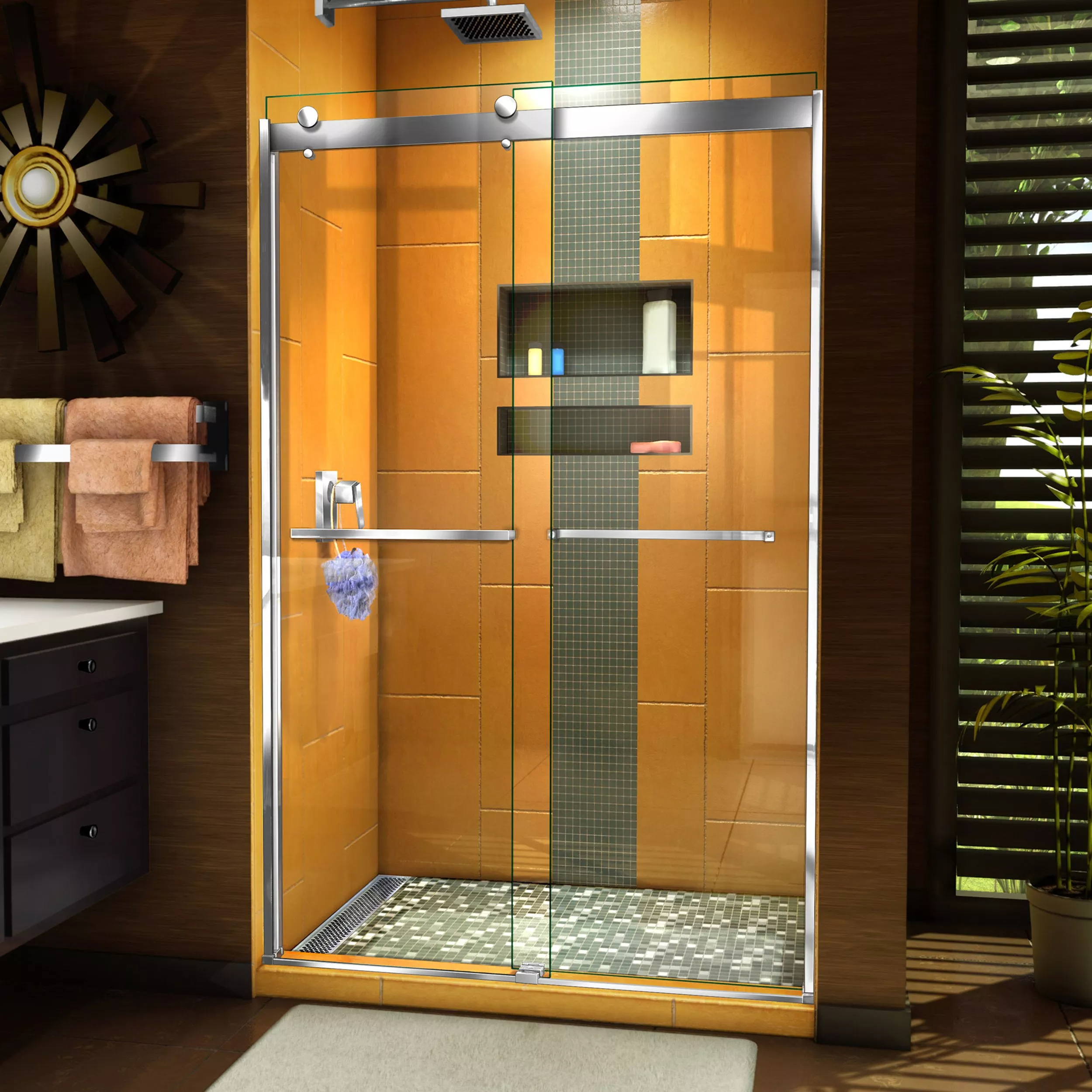 Sapphire Chrome Bypass Shower Door