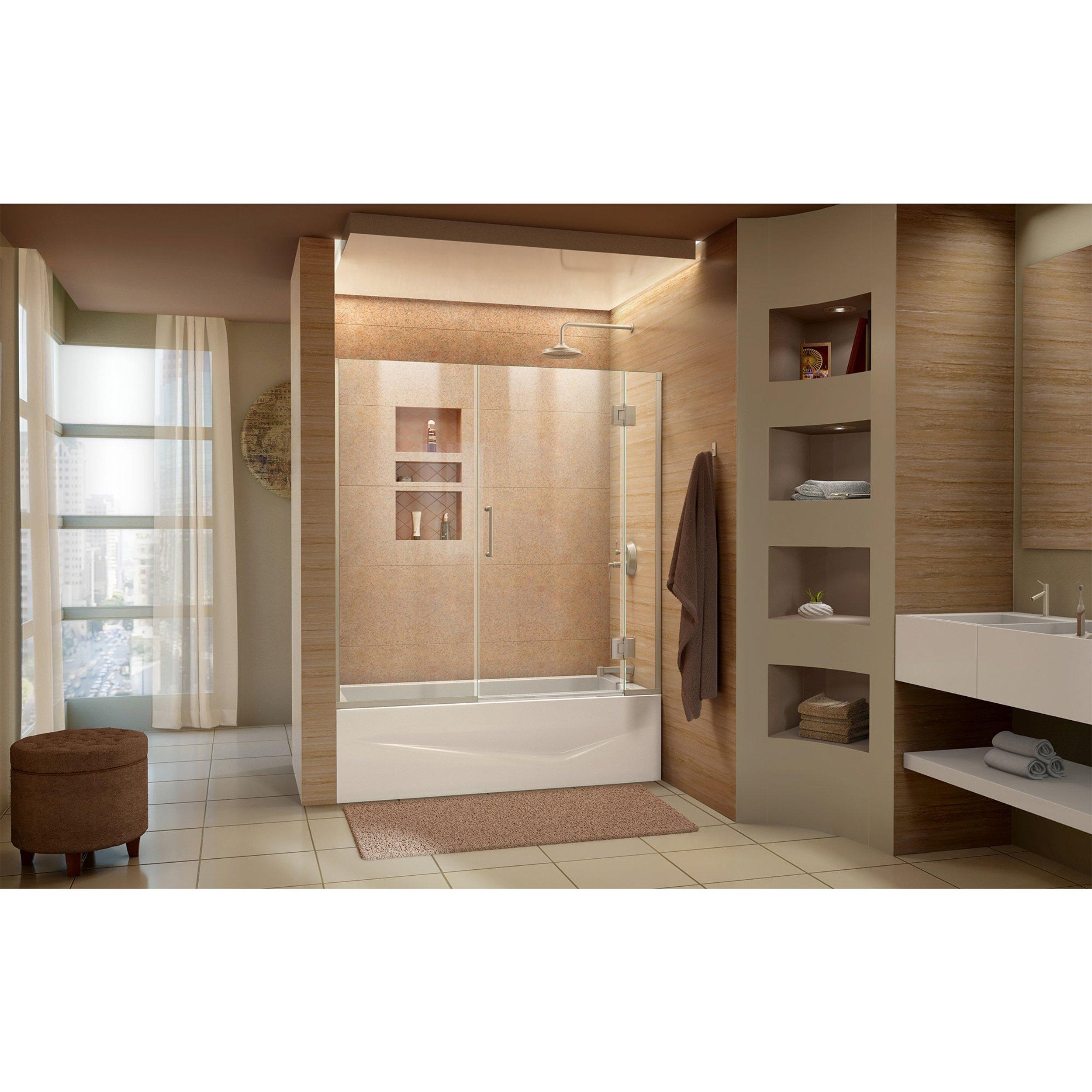 Unidoor-X Brushed Nickel Hinged Shower Door