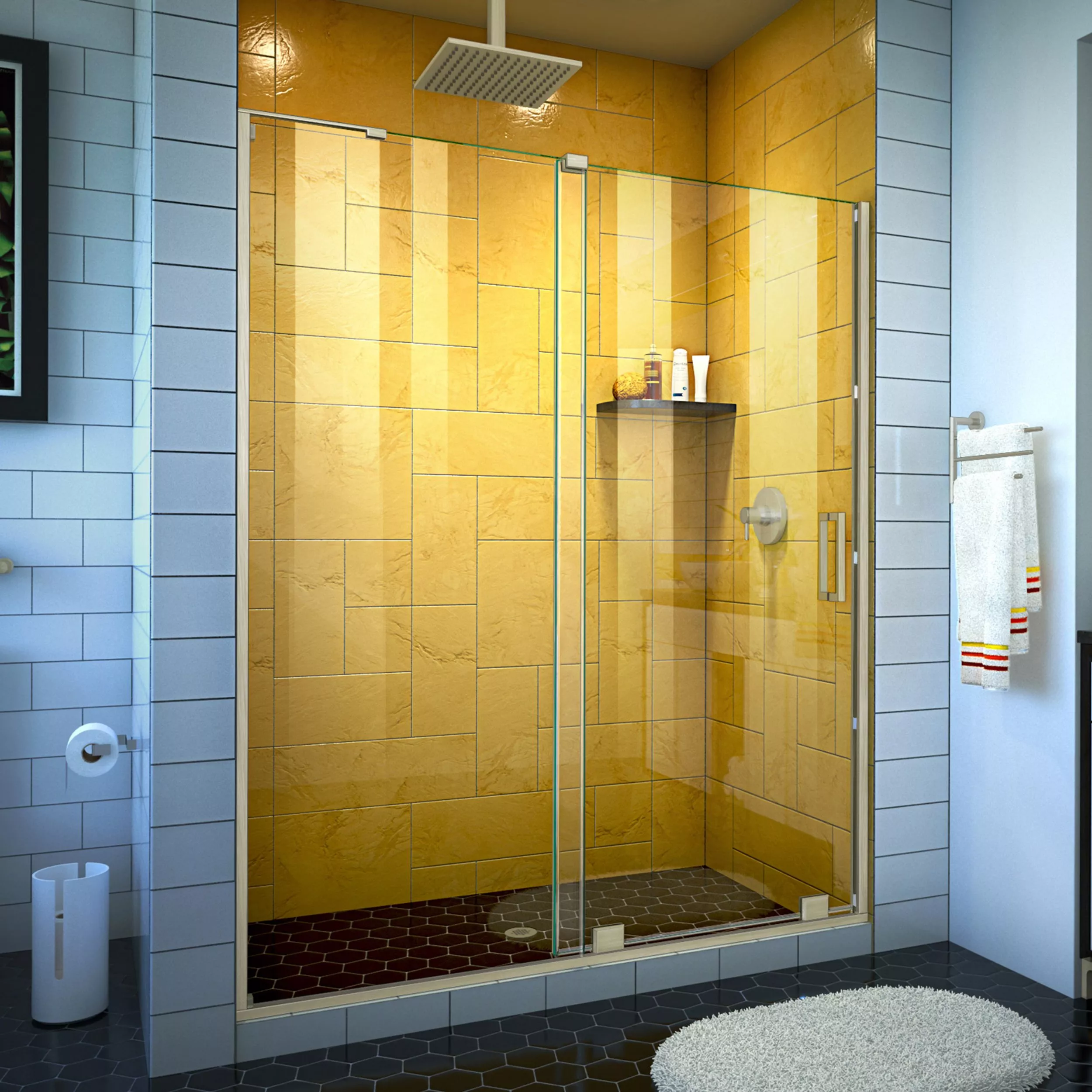 Mirage-Z Brushed Nickel Frameless Sliding Shower Door
