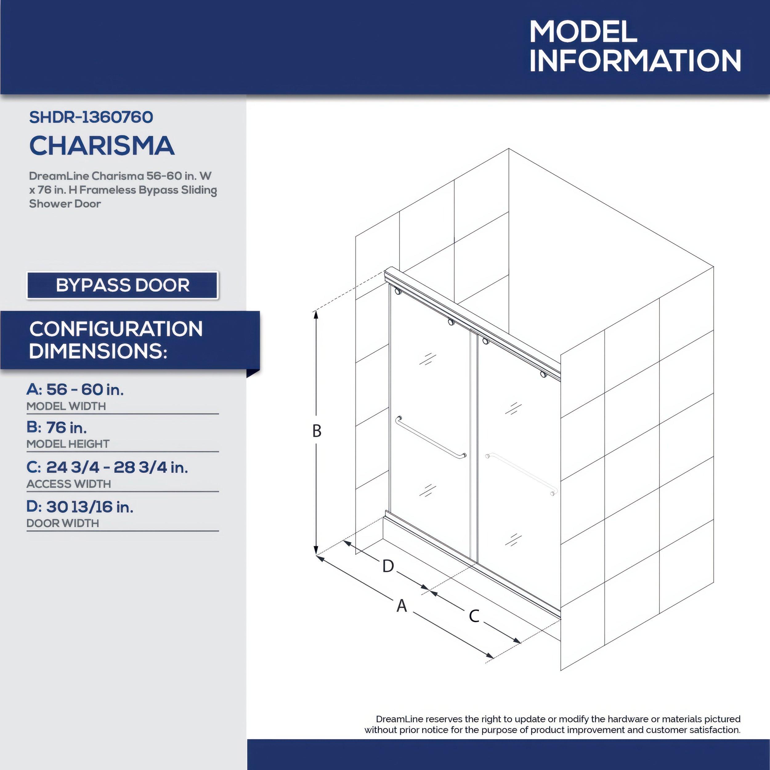 Charisma Chrome Bypass Shower Door