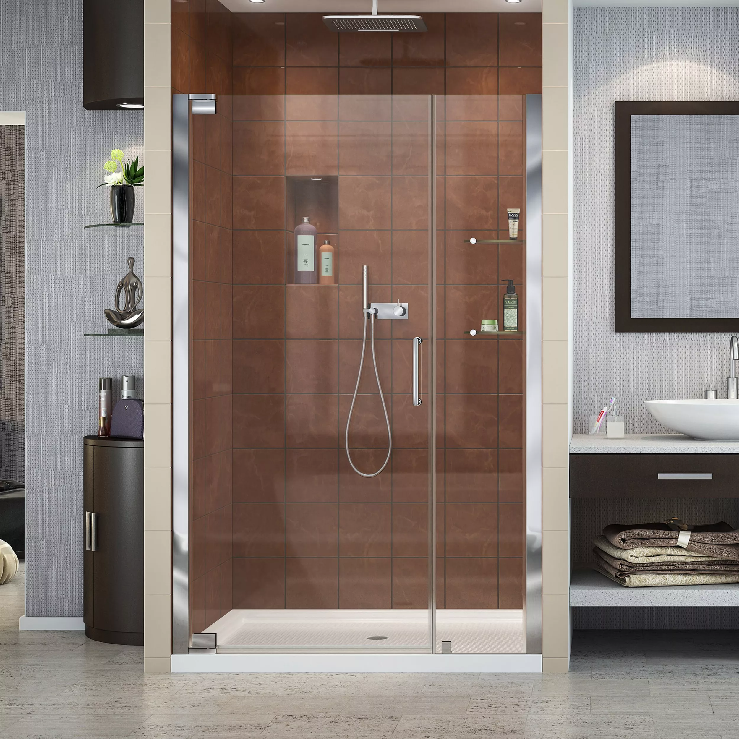 Elegance Chrome Pivot Shower Door