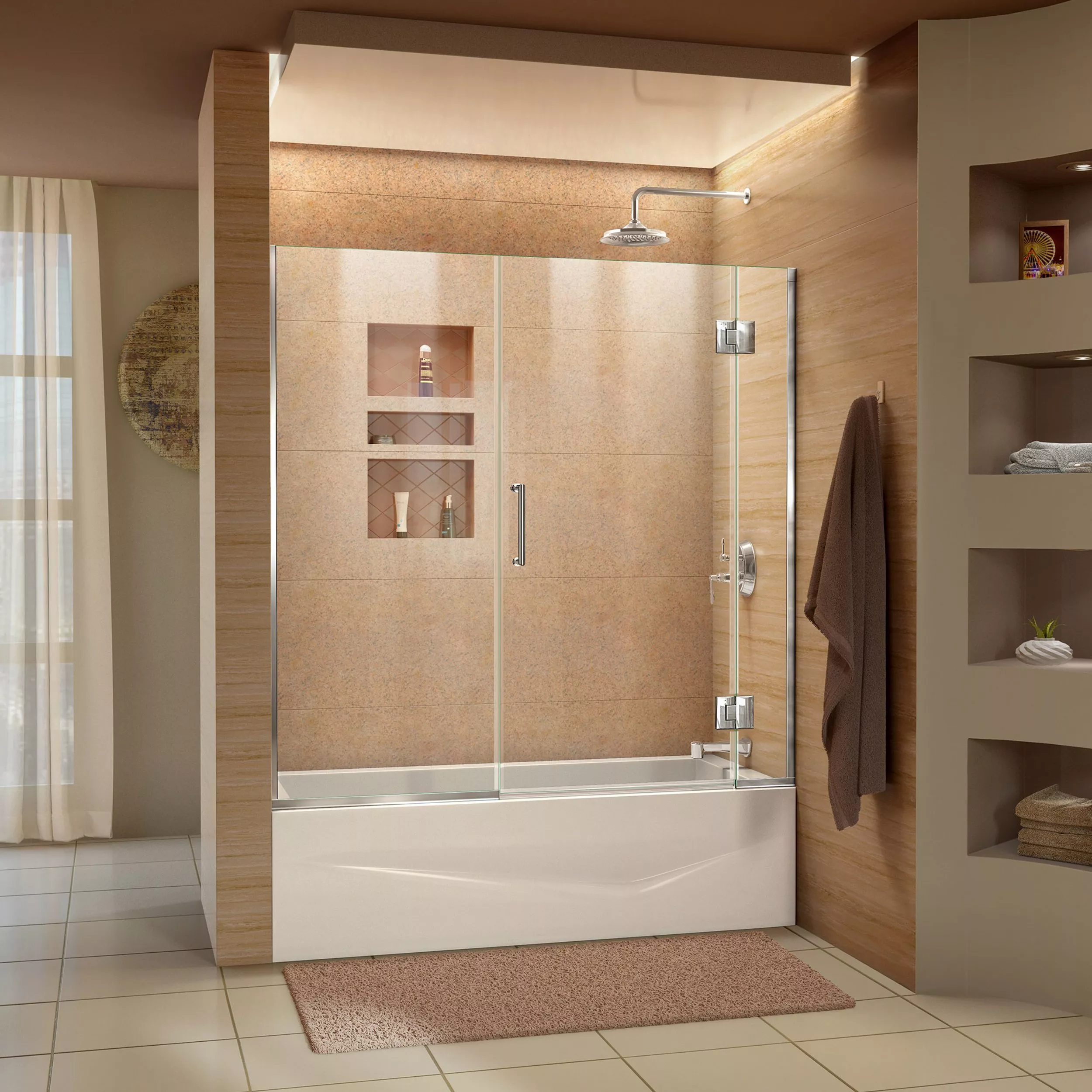 Unidoor-X Chrome Hinged Shower Door