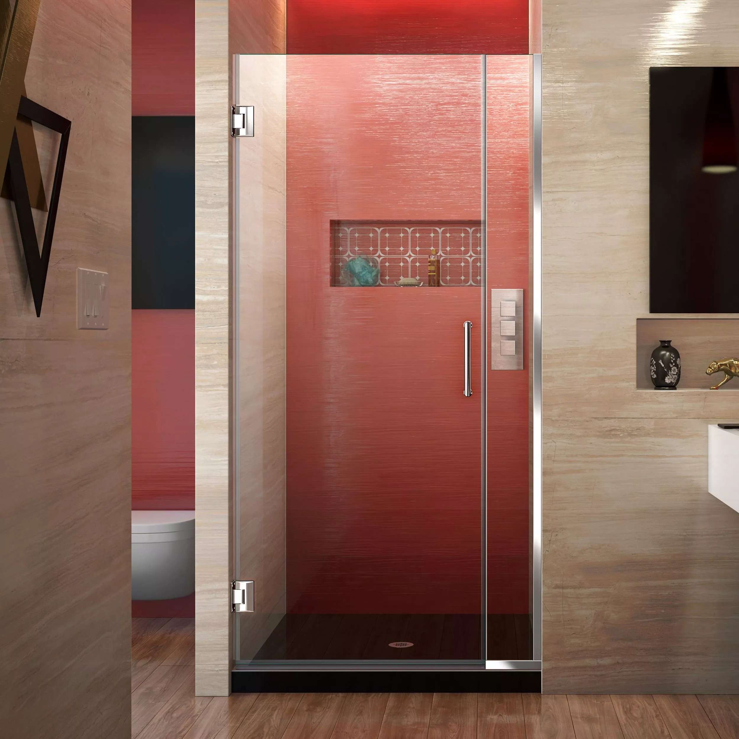 Unidoor Plus Chrome Hinged Shower Door