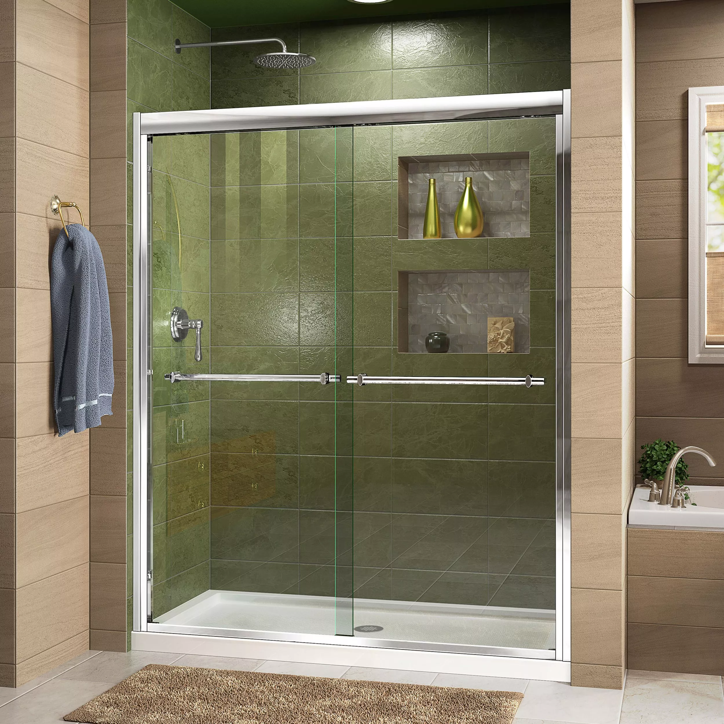Duet Chrome Bypass Shower Door