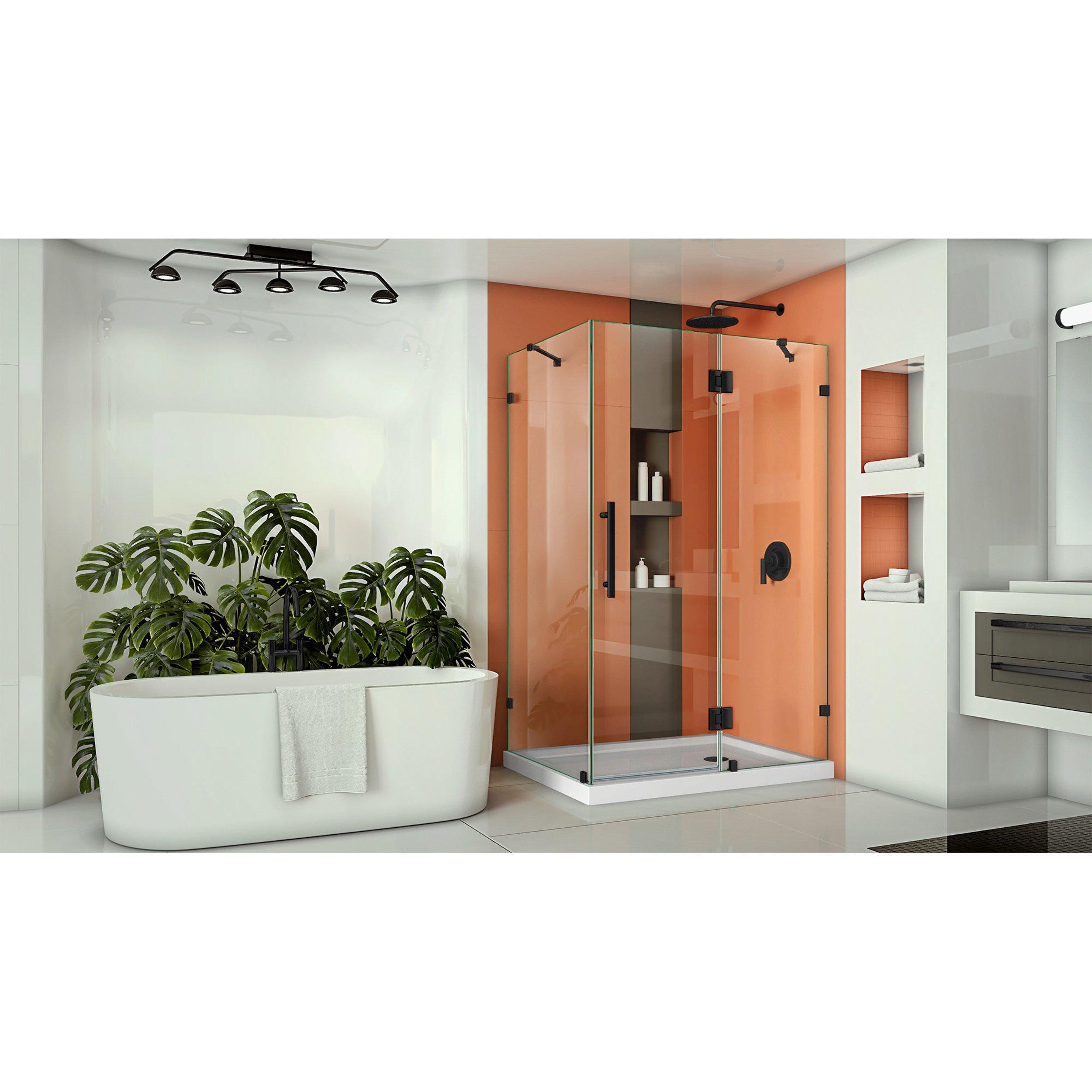 Quatra Lux Matte Black Enclosure Shower Door