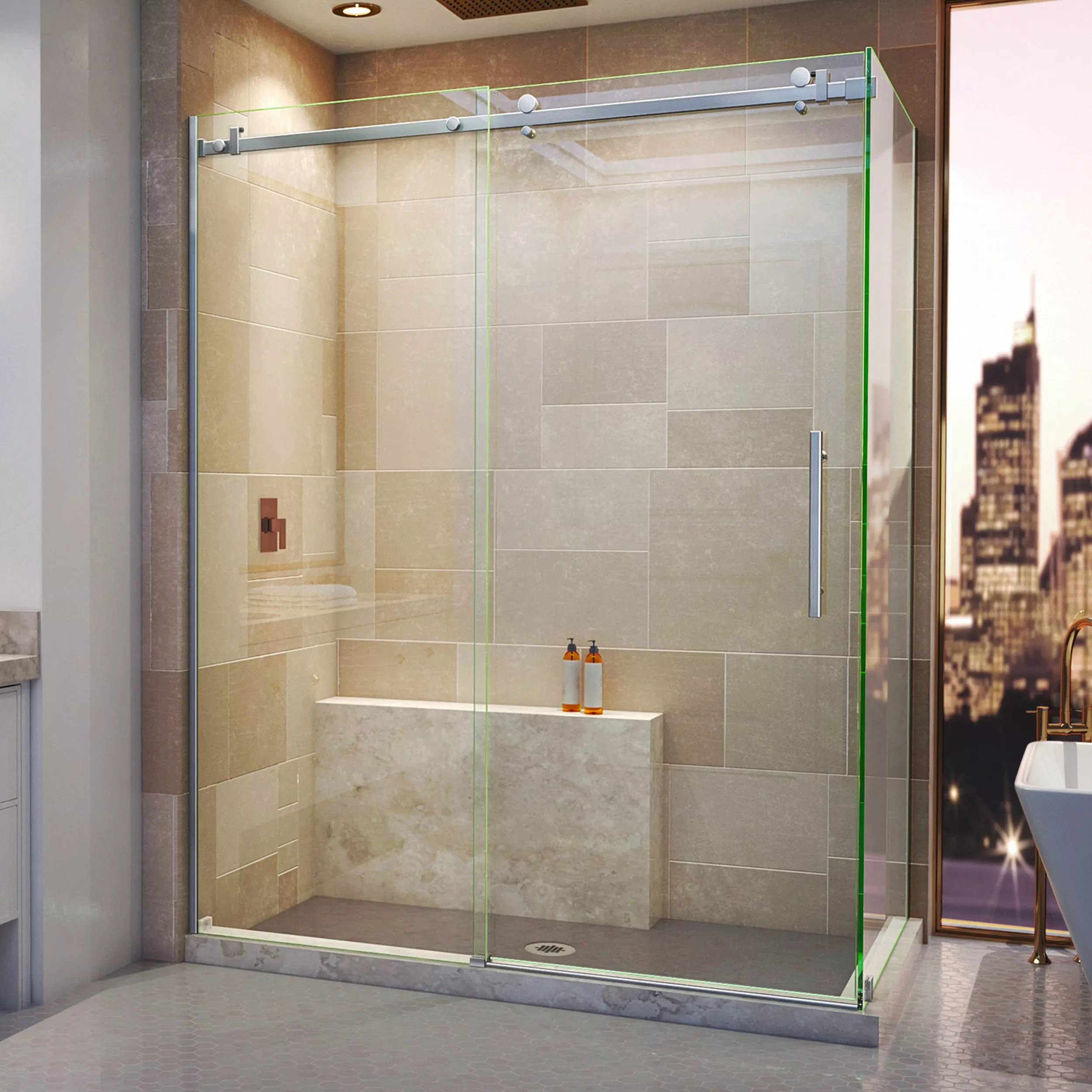 Enigma Air Stainless Steel Enclosure Shower Door