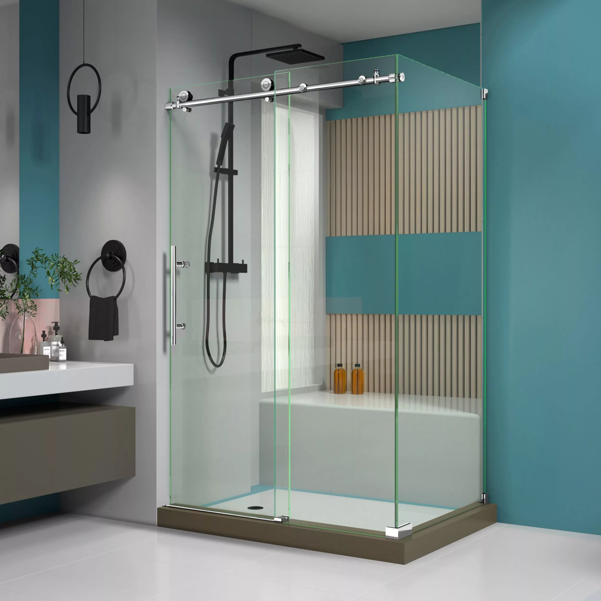 Enigma-X Stainless Steel Enclosure Shower Door