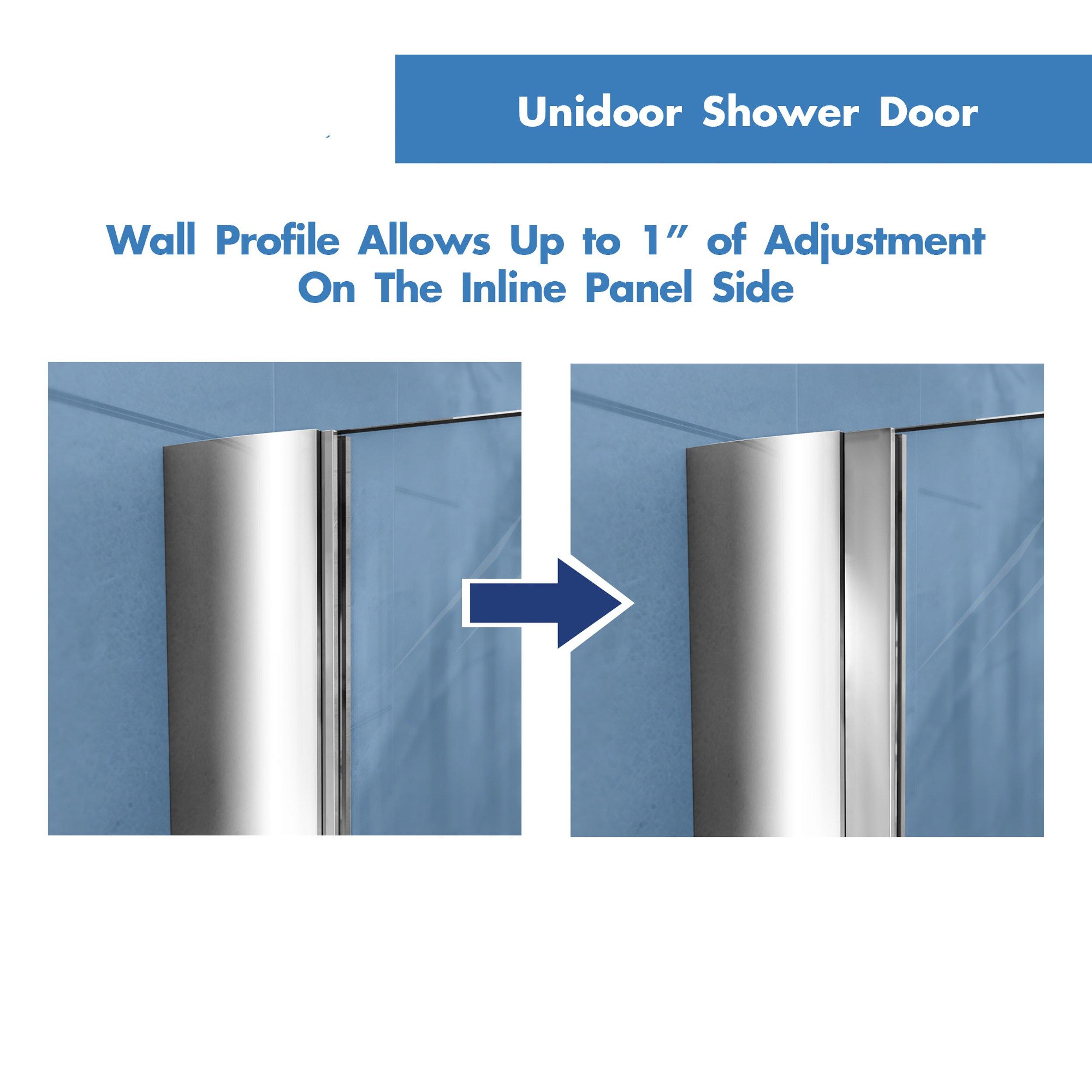 Unidoor Brushed Nickel Hinged Shower Door