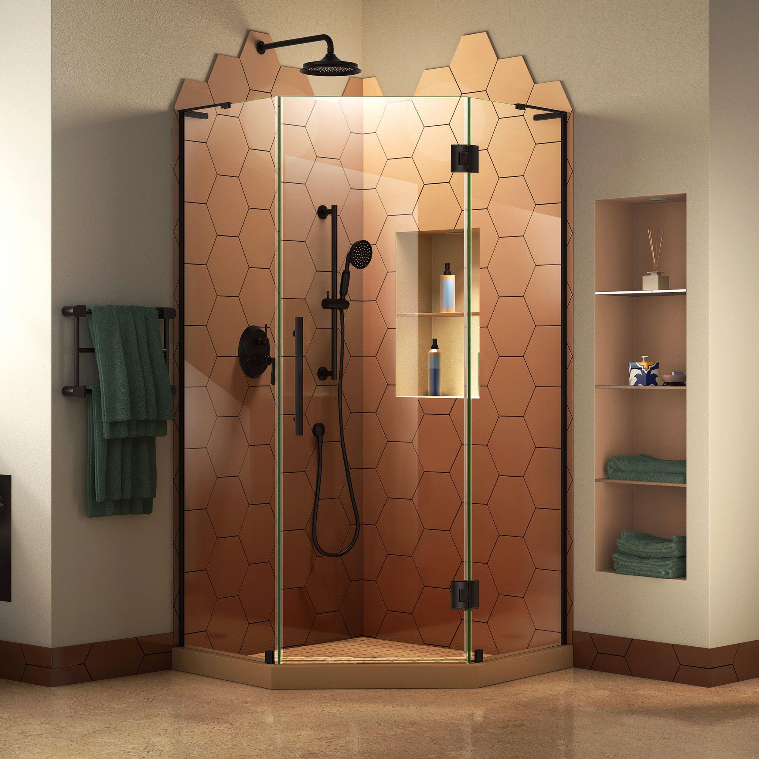Prism Plus Matte Black Enclosure Shower Door