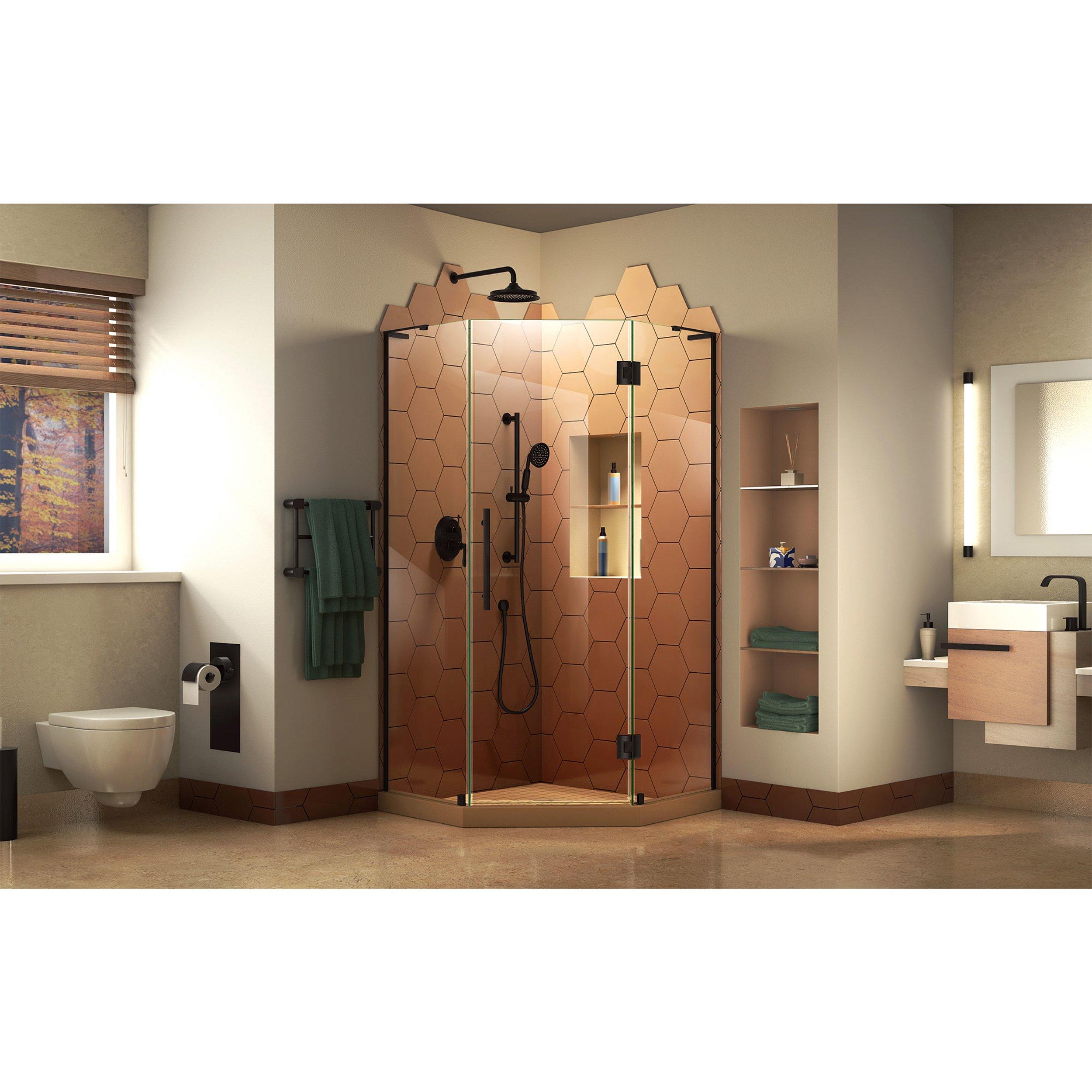 Prism Plus Matte Black Enclosure Shower Door