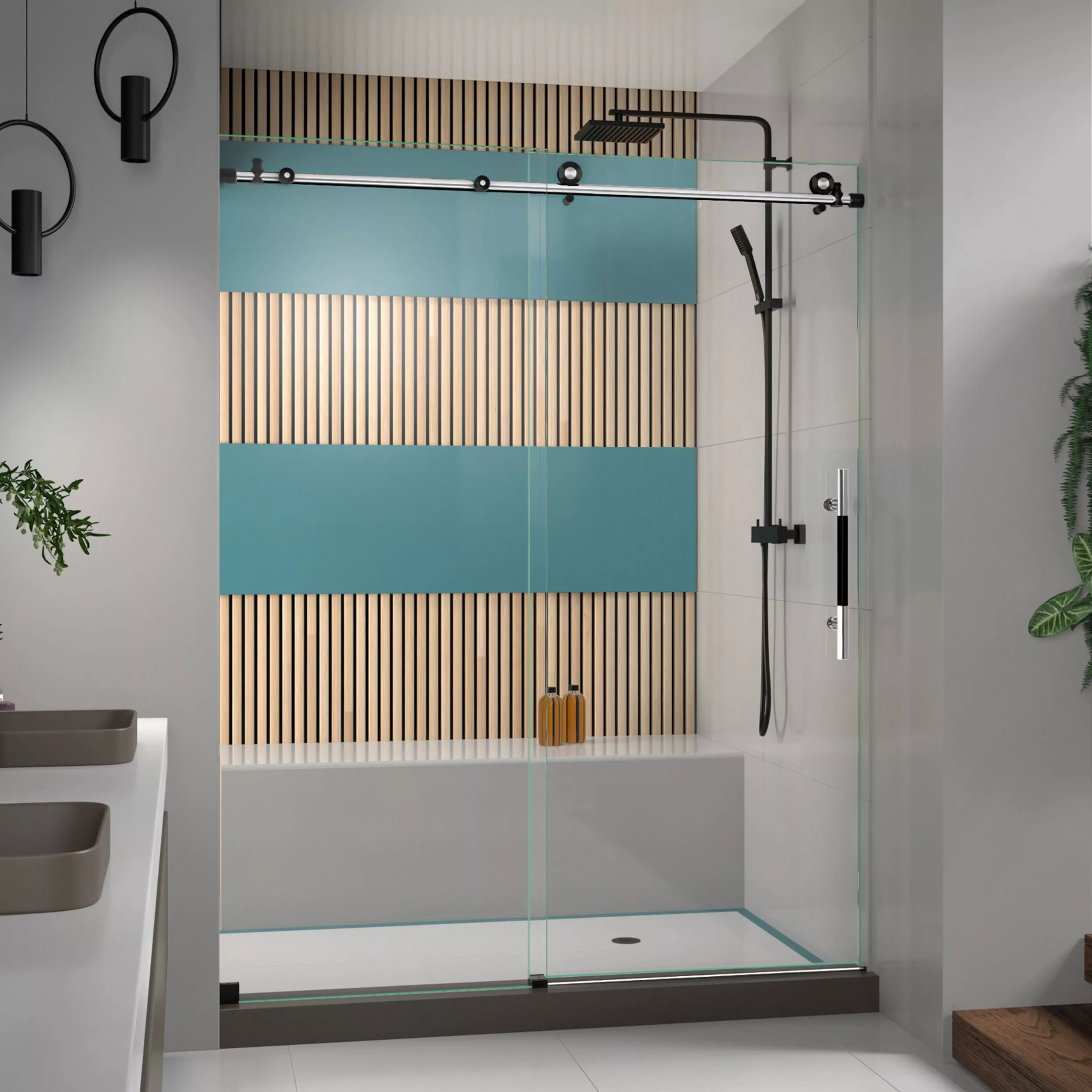 Enigma-XT Tuxedo Frameless Sliding Shower Door