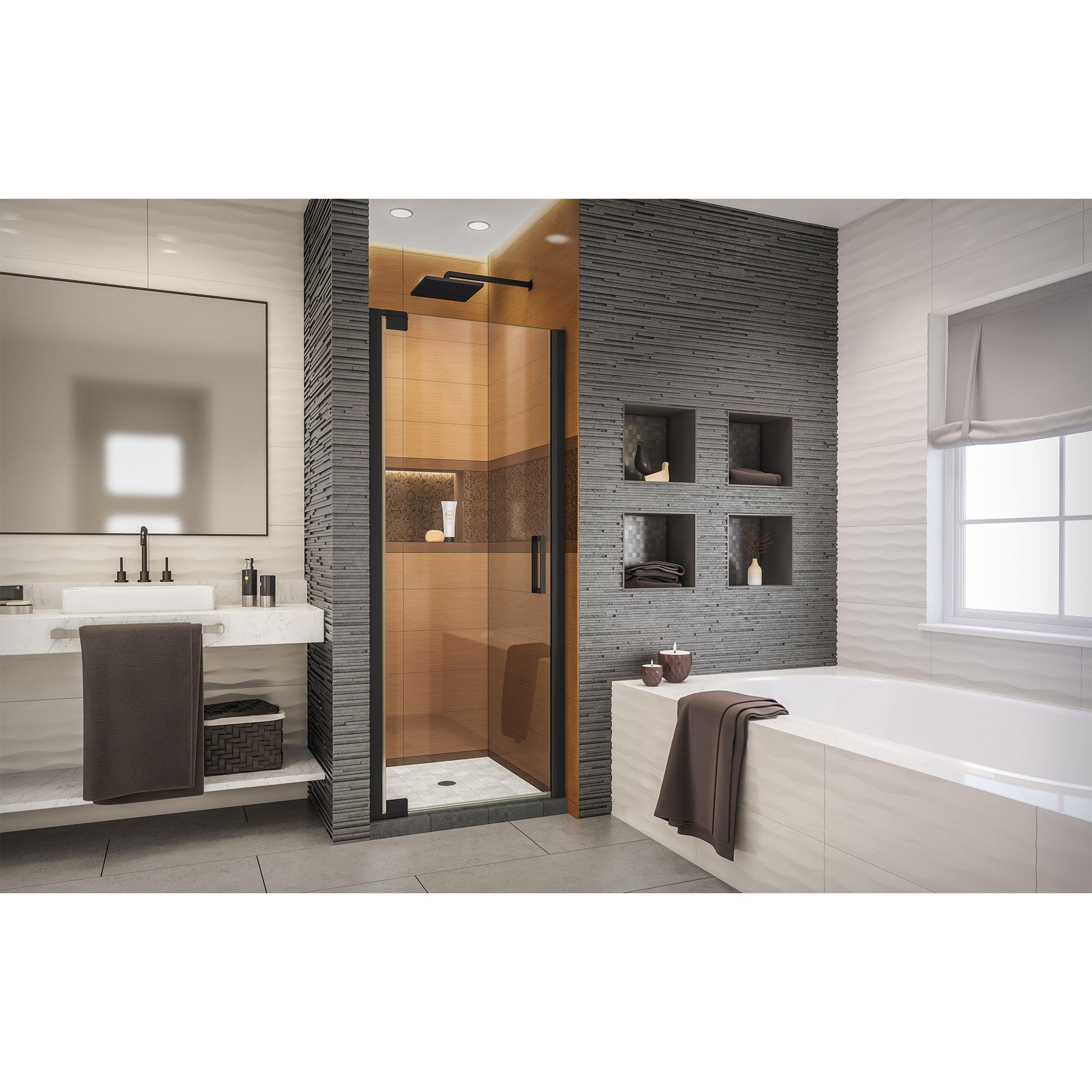 Elegance-LS Matte Black Pivot Shower Door