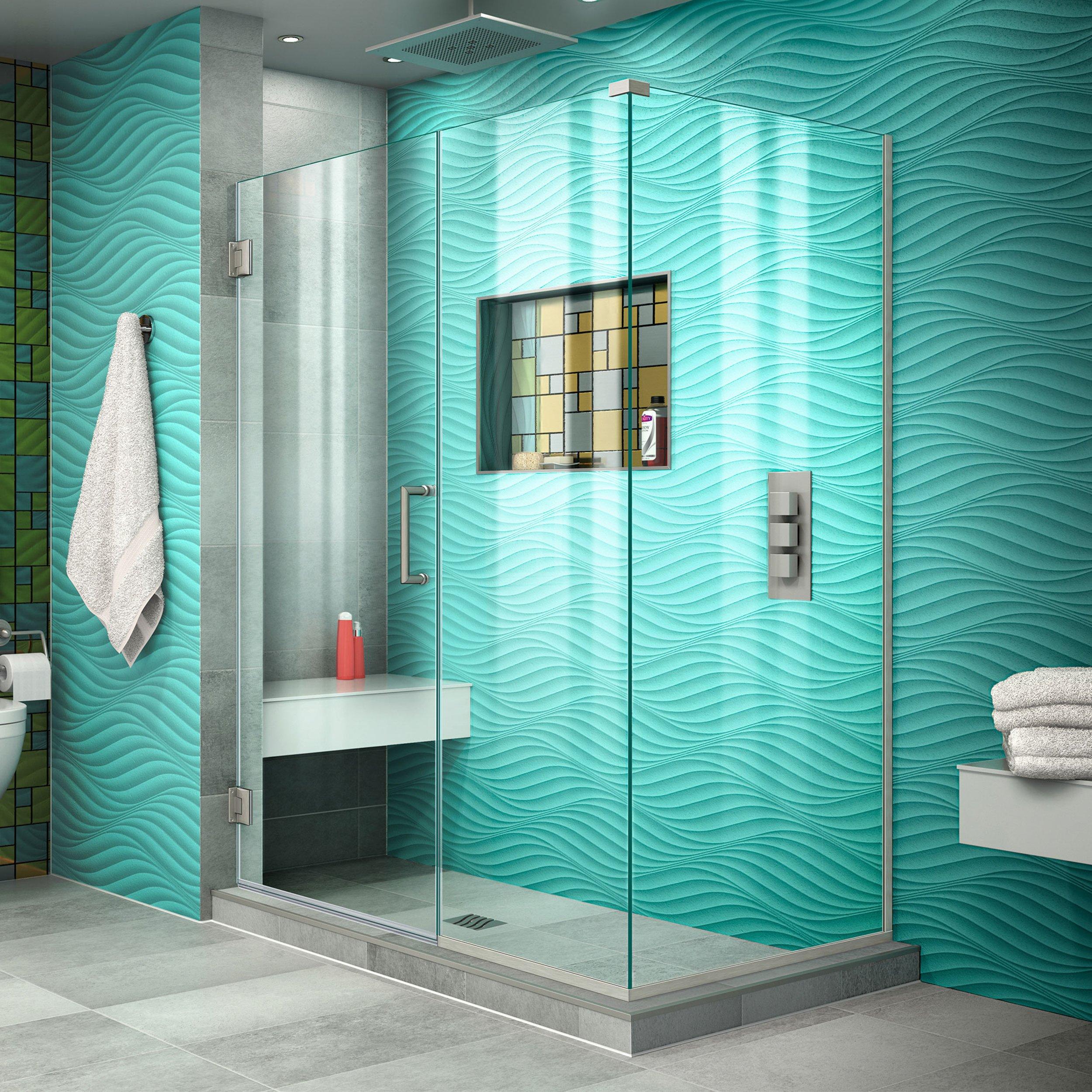Unidoor Plus Brushed Nickel Enclosure Shower Door