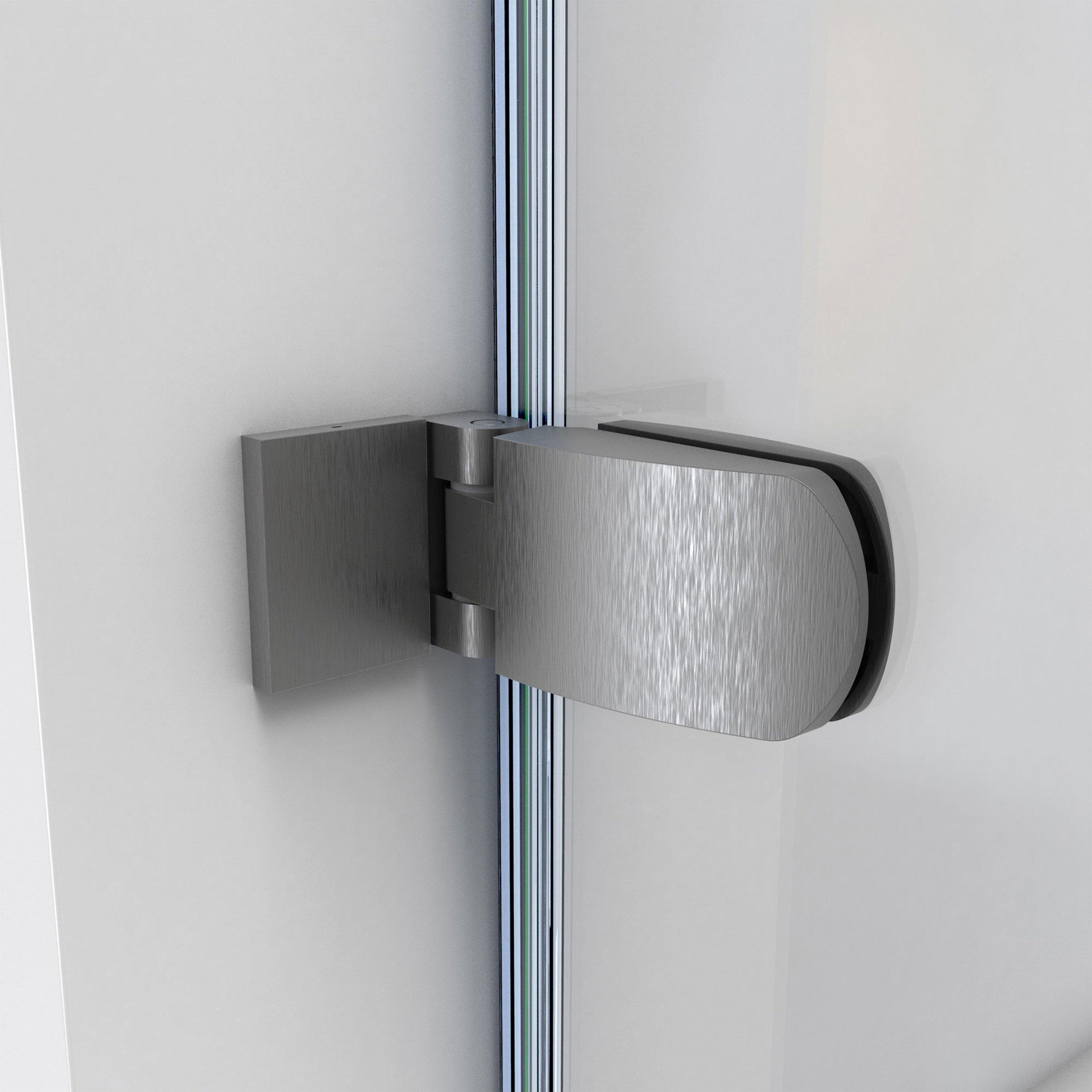 Aqua Uno Brushed Nickel Hinged Shower Door