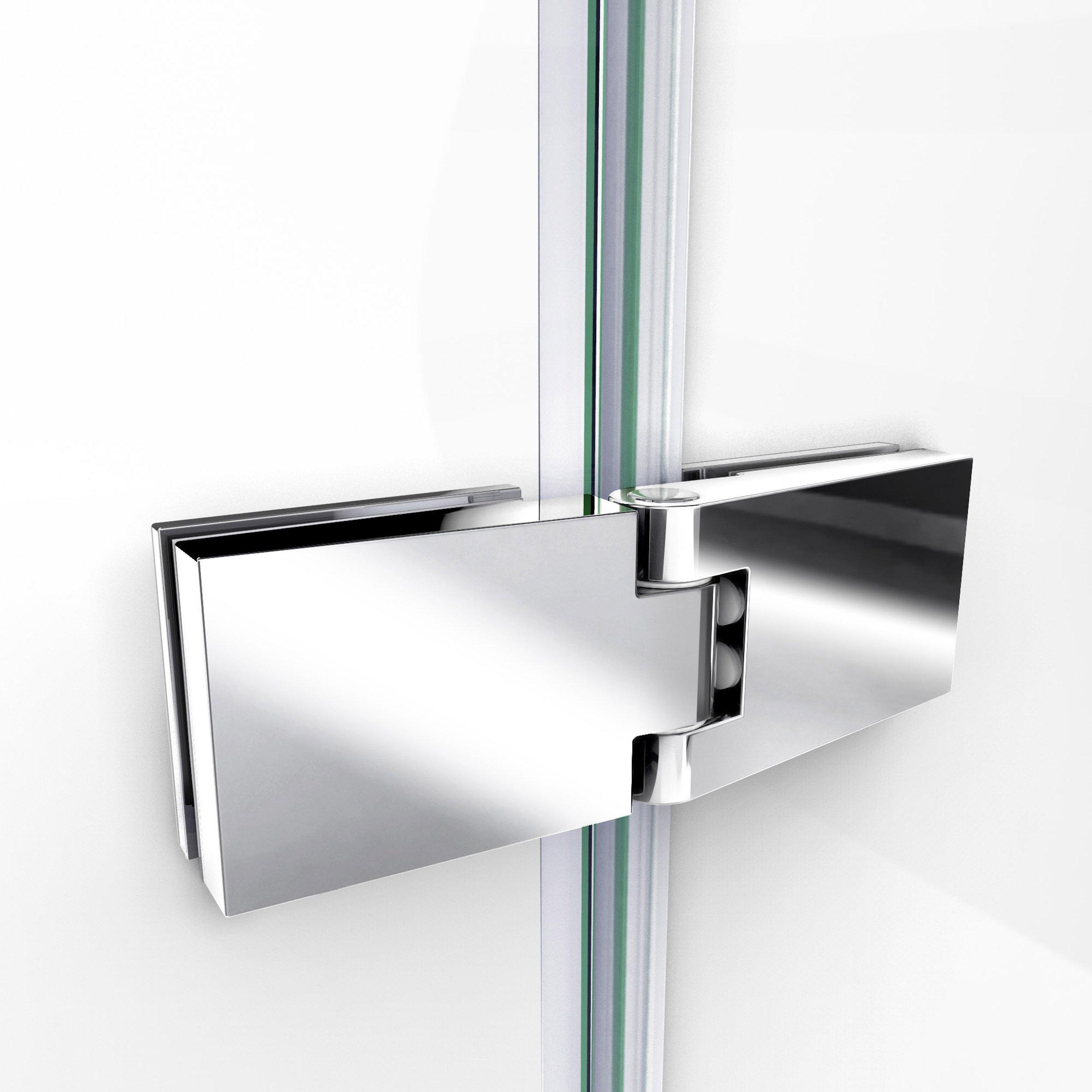 Aqua Ultra Brushed Nickel Hinged Shower Door