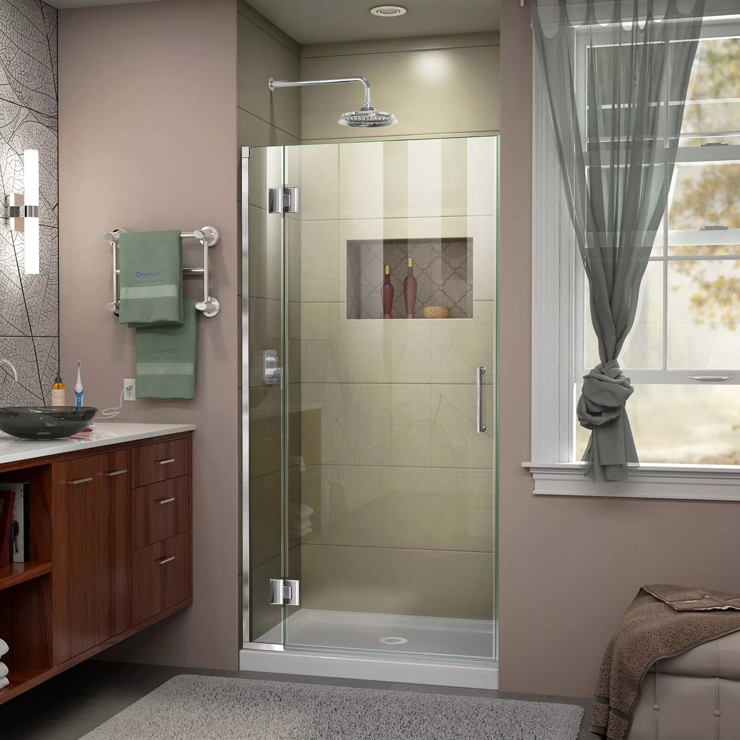 Unidoor-X Chrome Hinged Shower Door