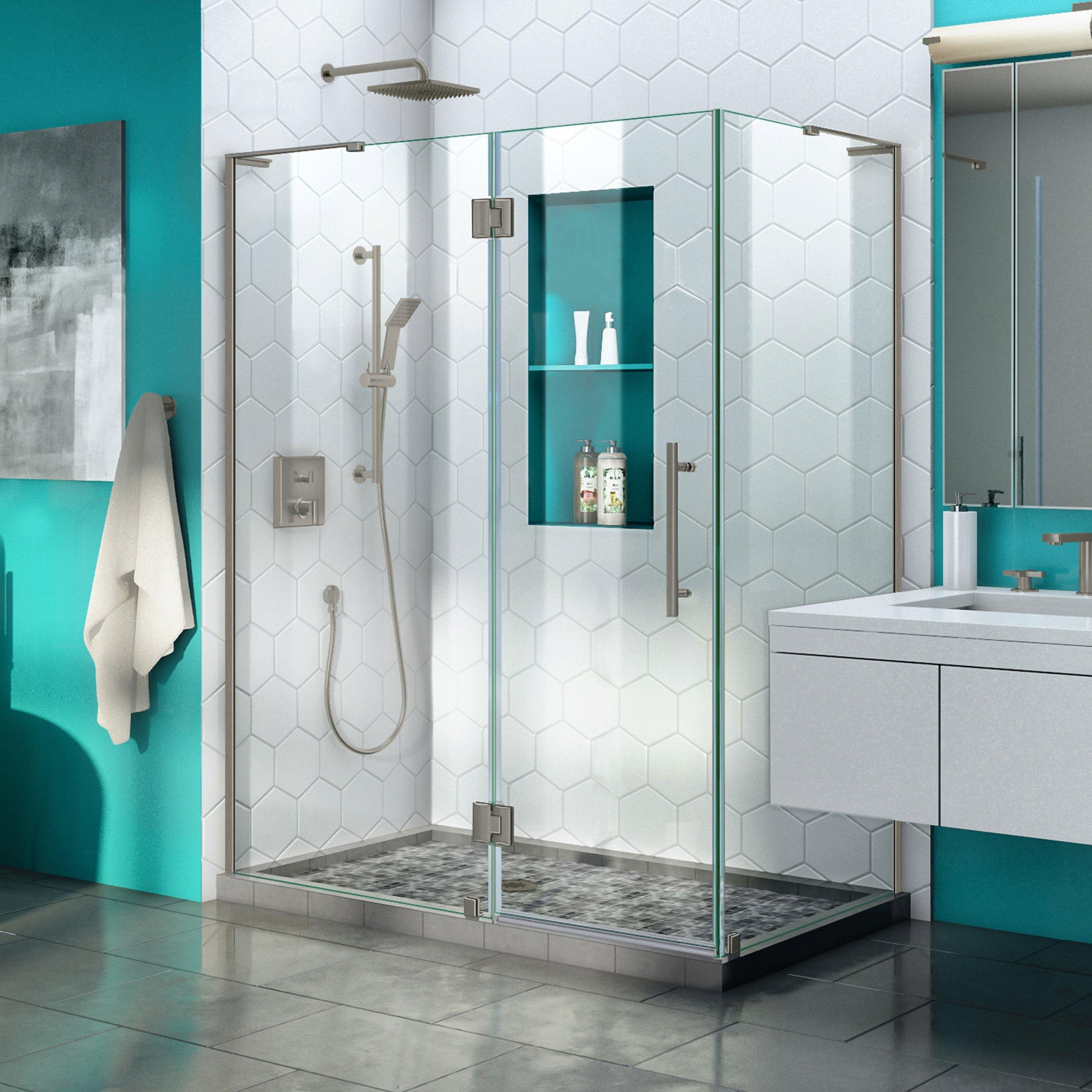 Quatra Plus Brushed Nickel Enclosure Shower Door
