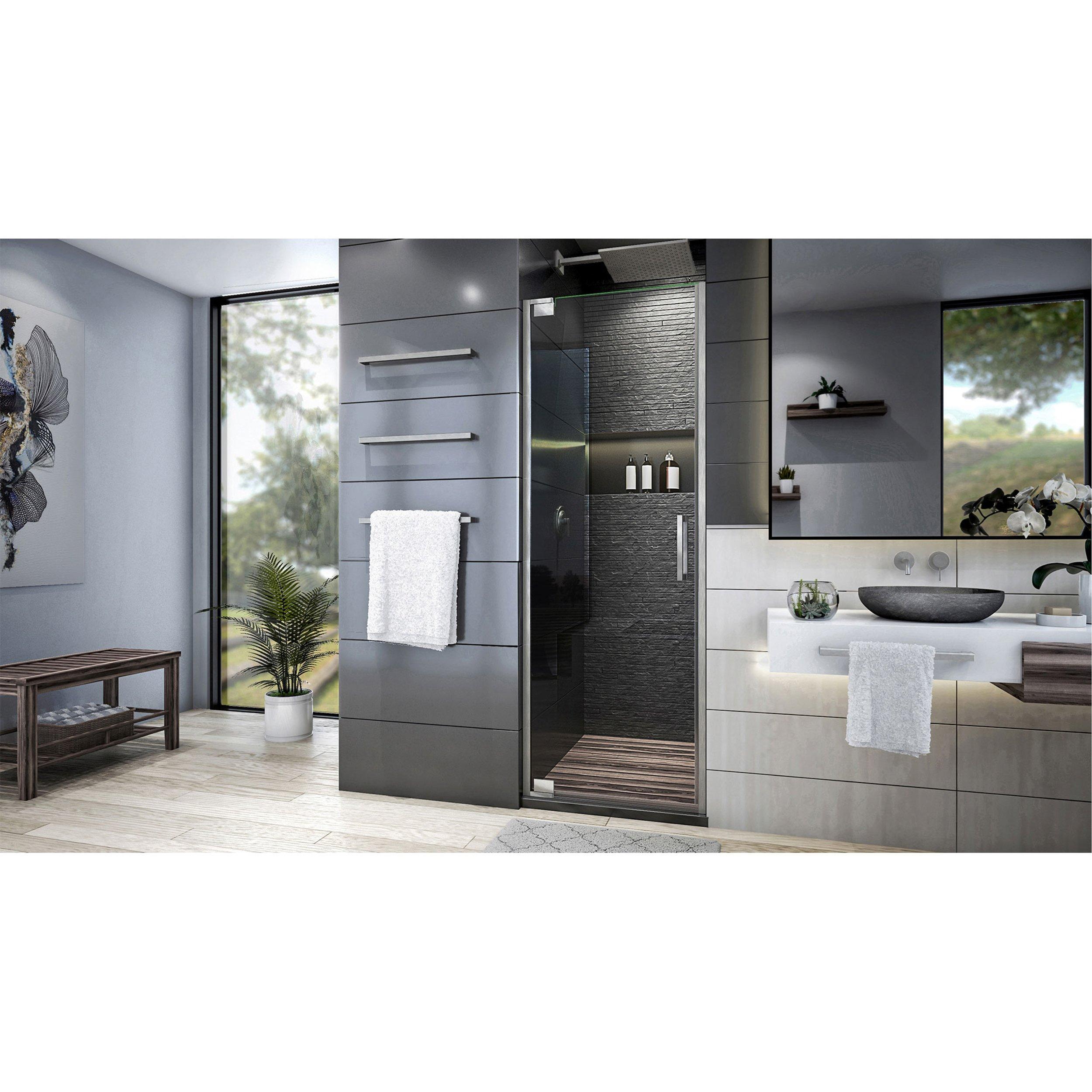 Elegance Plus Brushed Nickel Pivot Shower Door