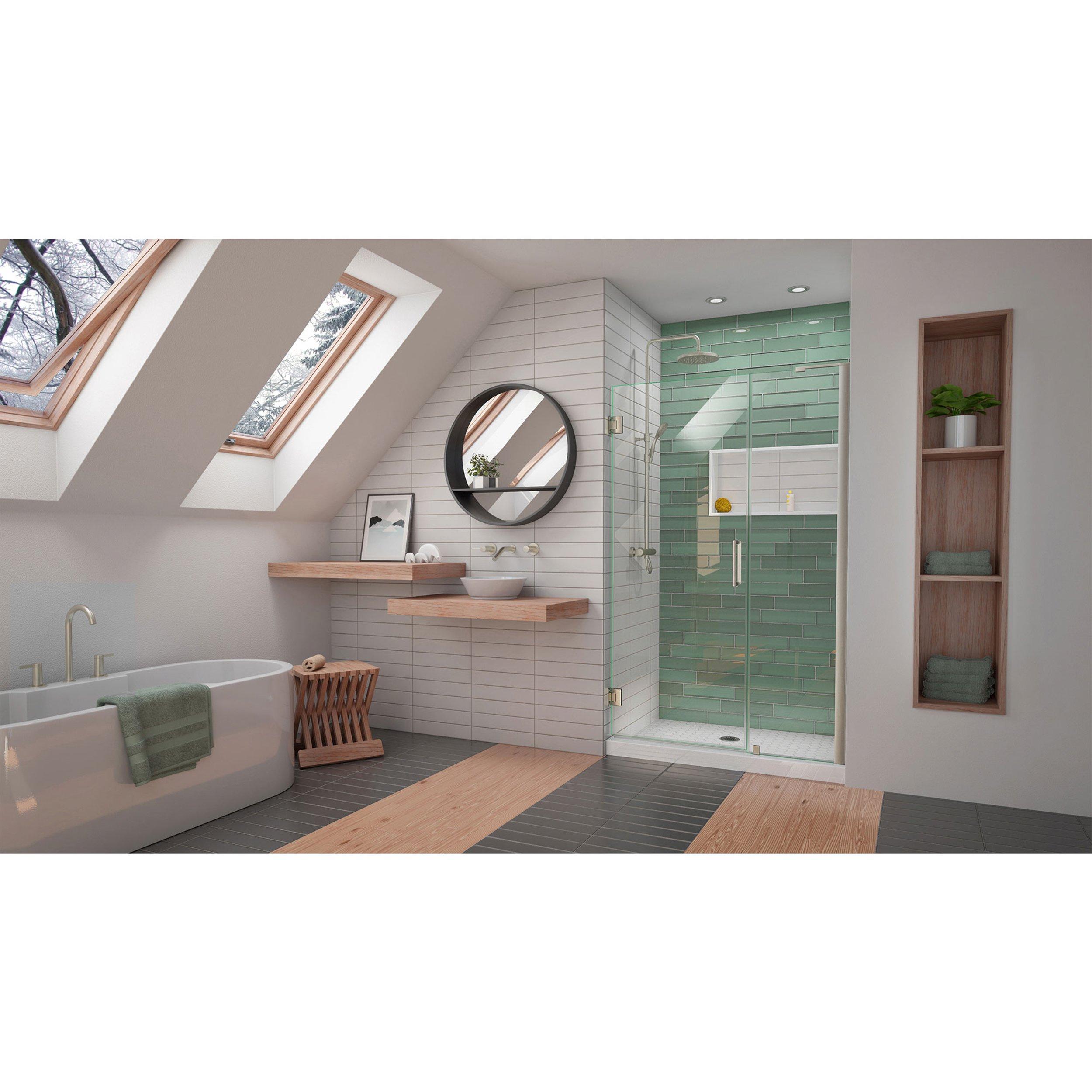 Unidoor-LS Brushed Nickel Hinged Shower Door