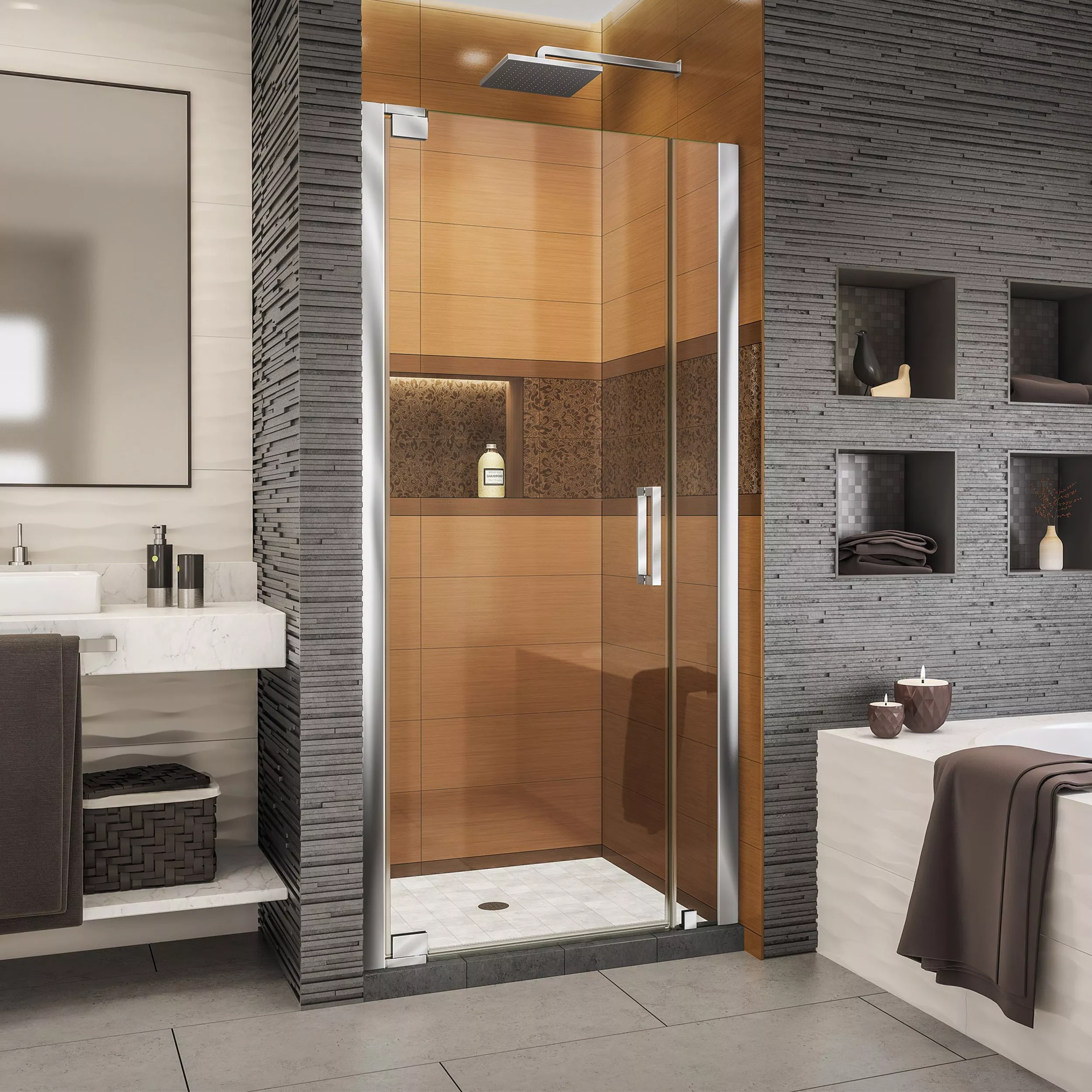 Elegance-LS Chrome Pivot Shower Door