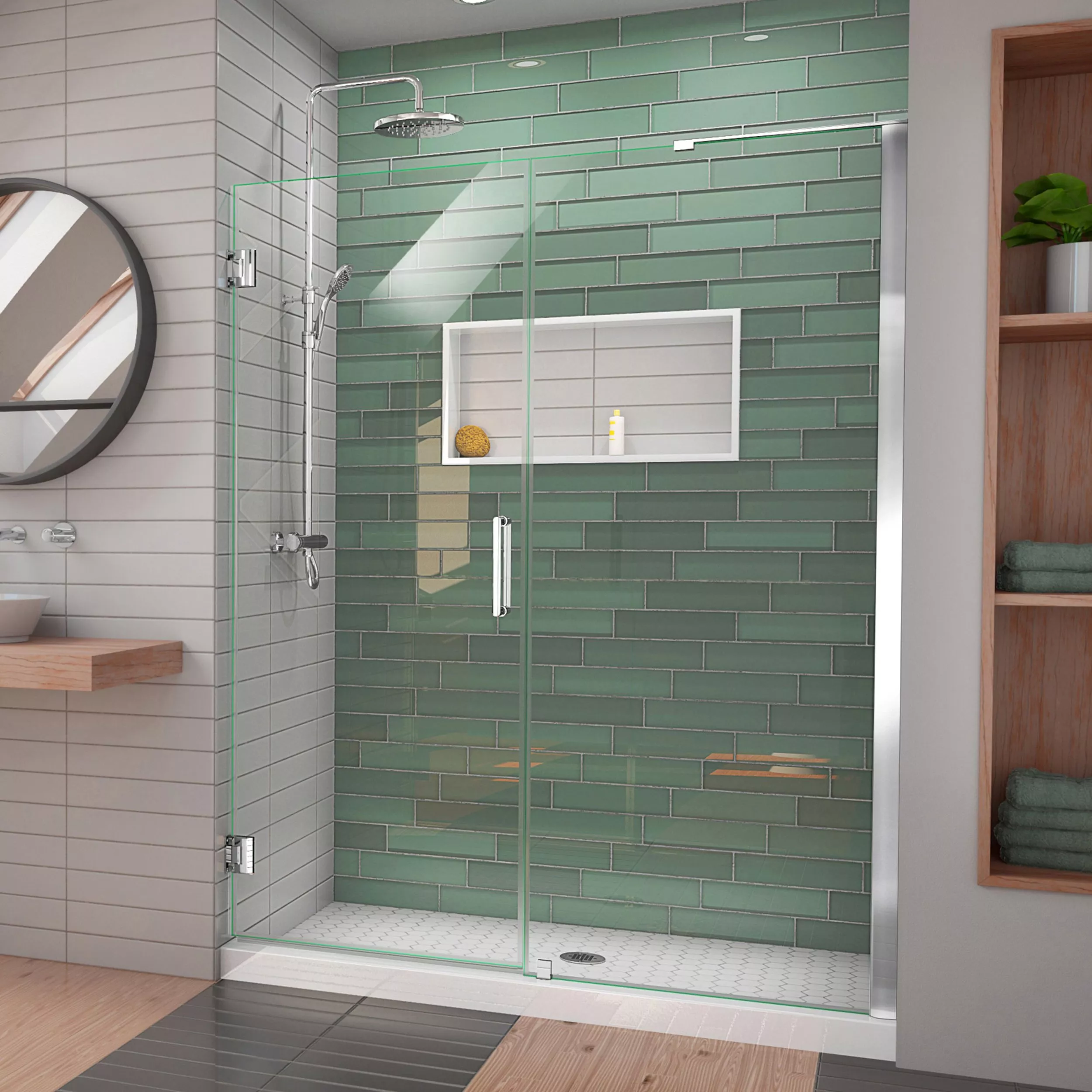 Unidoor-LS Chrome Hinged Shower Door