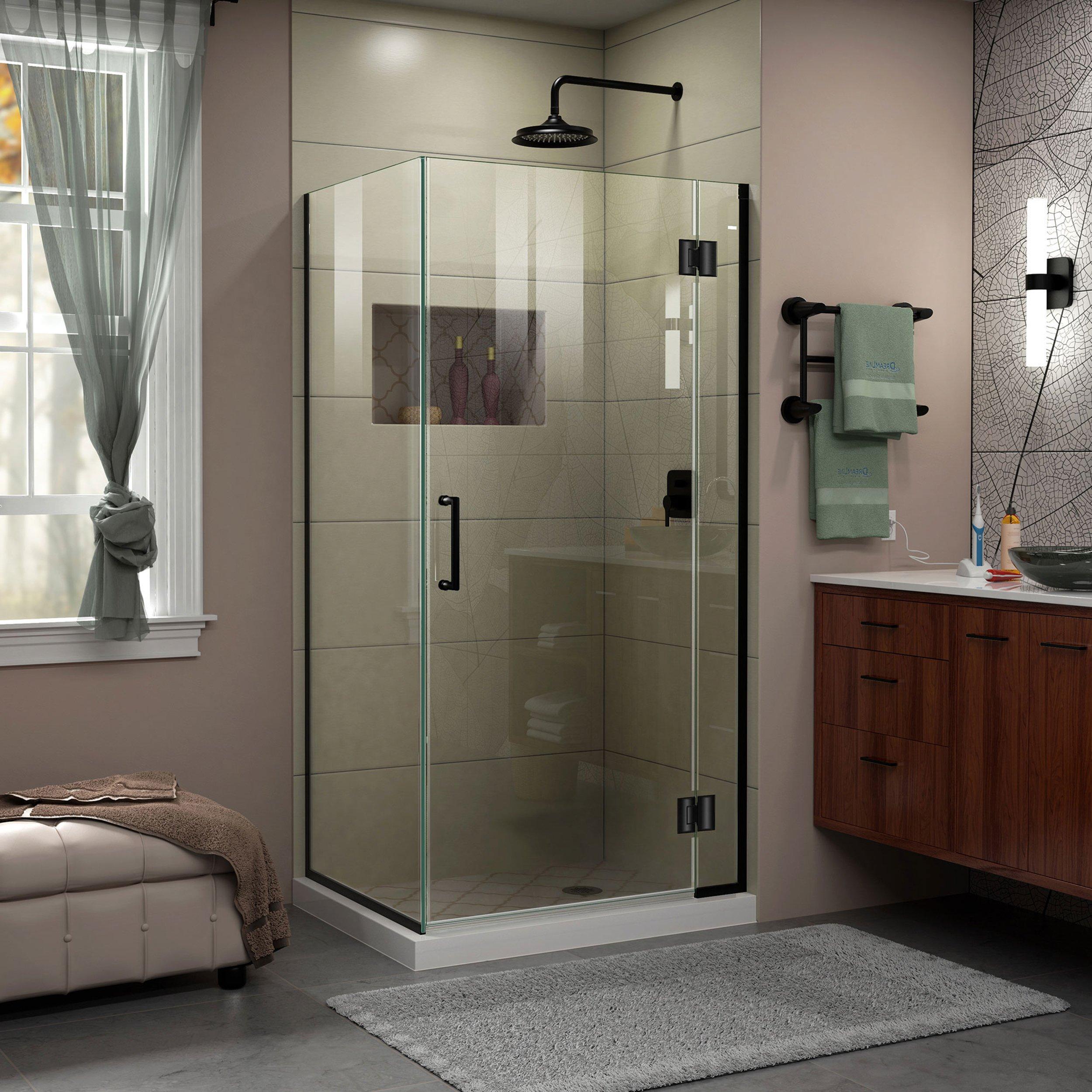 Unidoor-X Matte Black Enclosure Shower Door