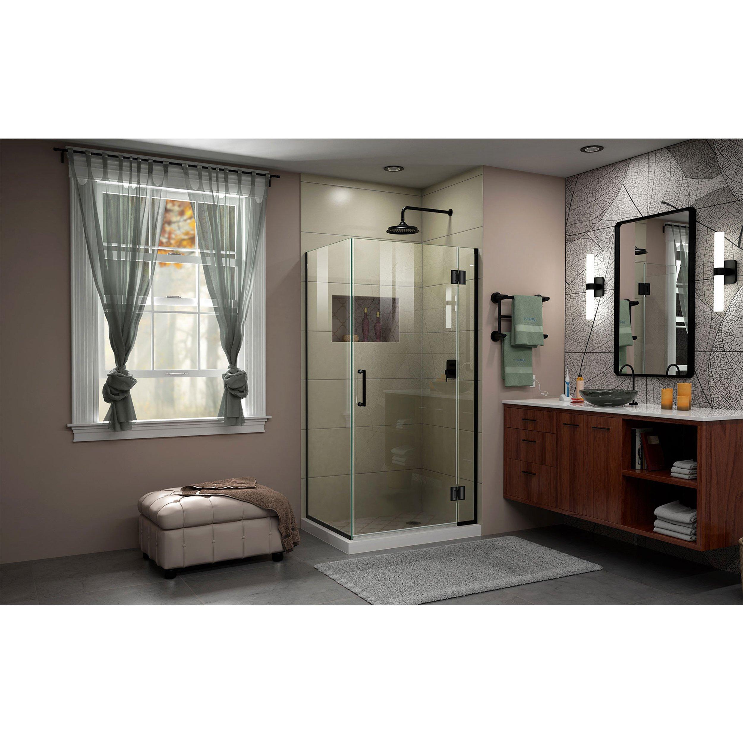 Unidoor-X Matte Black Enclosure Shower Door