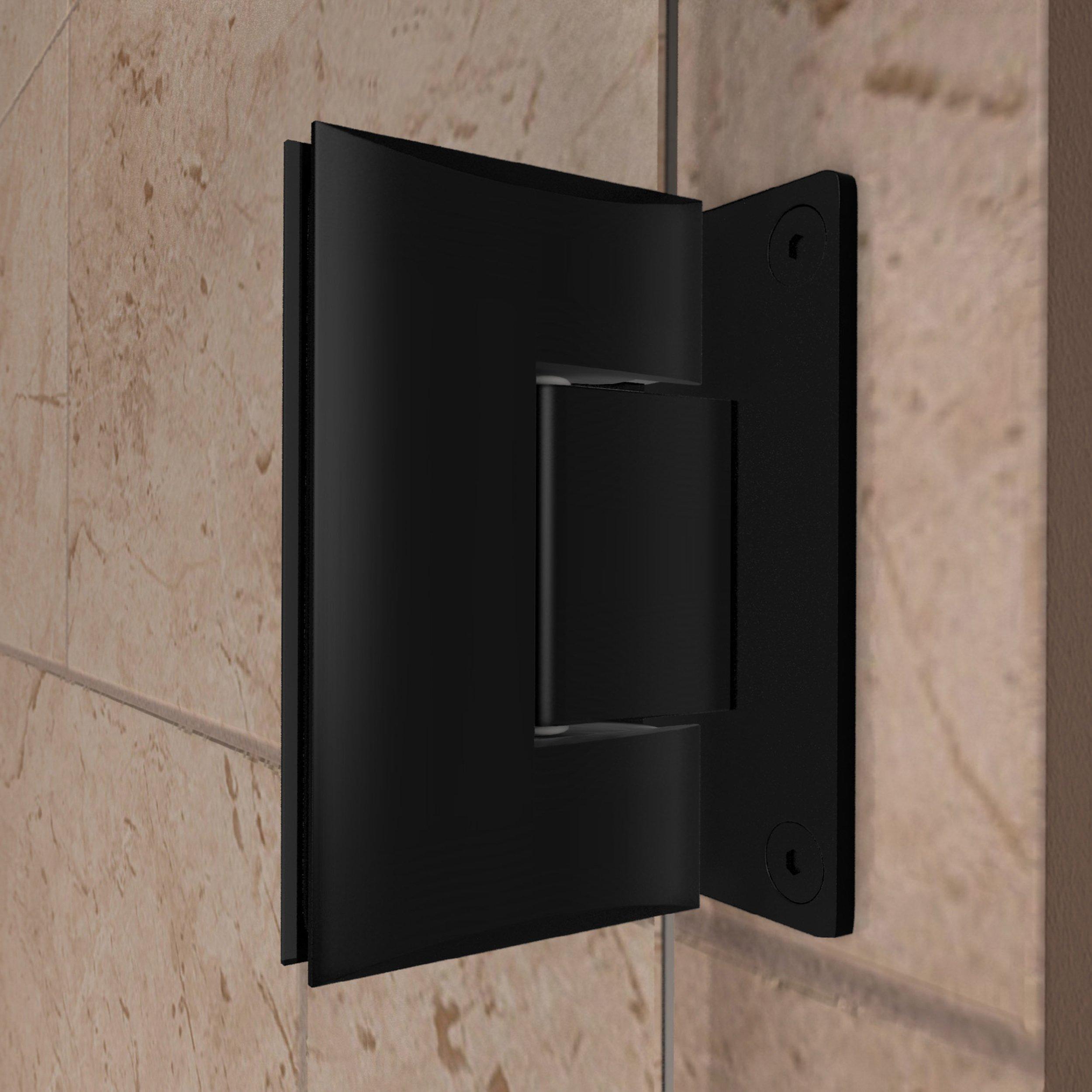 Unidoor Matte Black Hinged Shower Door