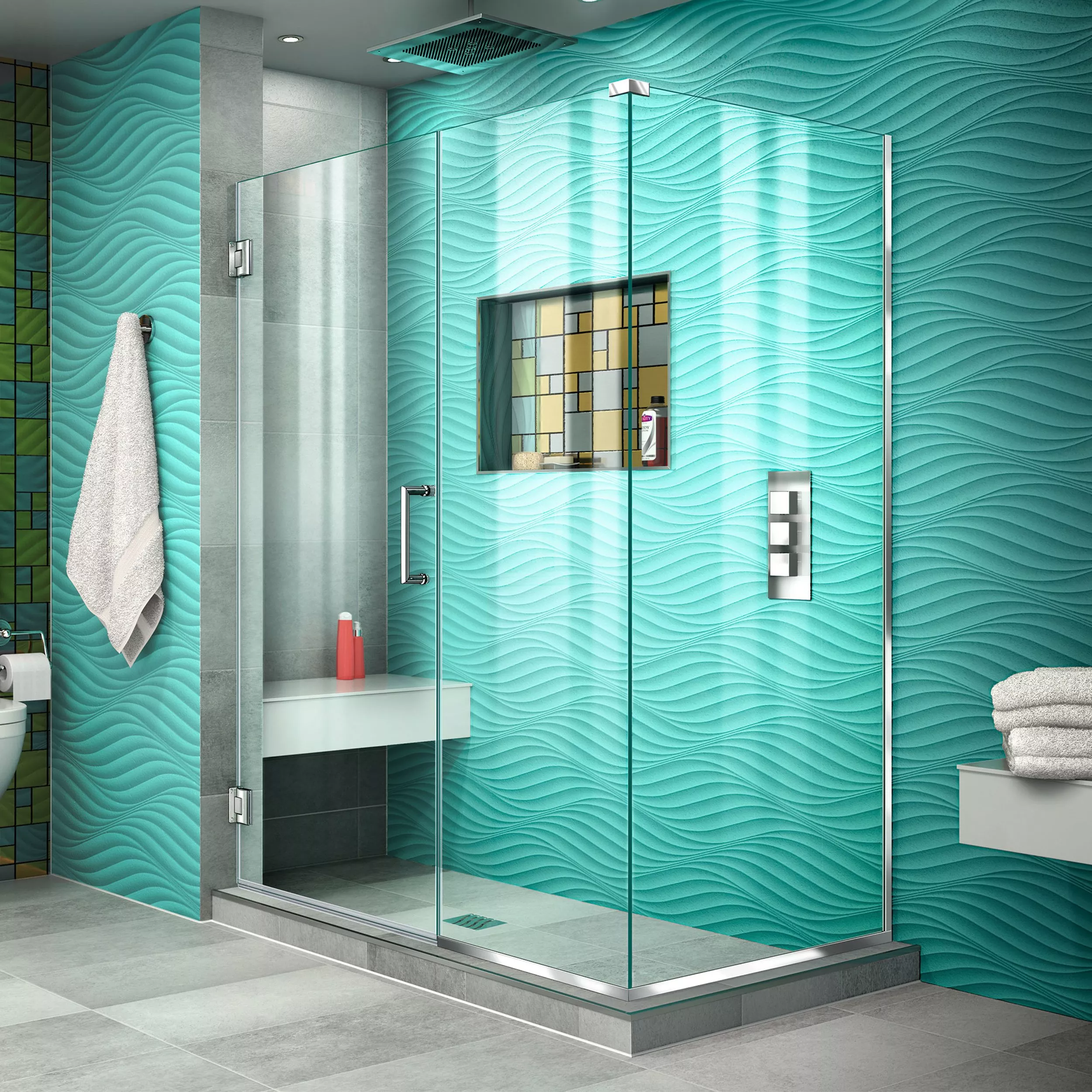 Unidoor Plus Chrome Enclosure Shower Door