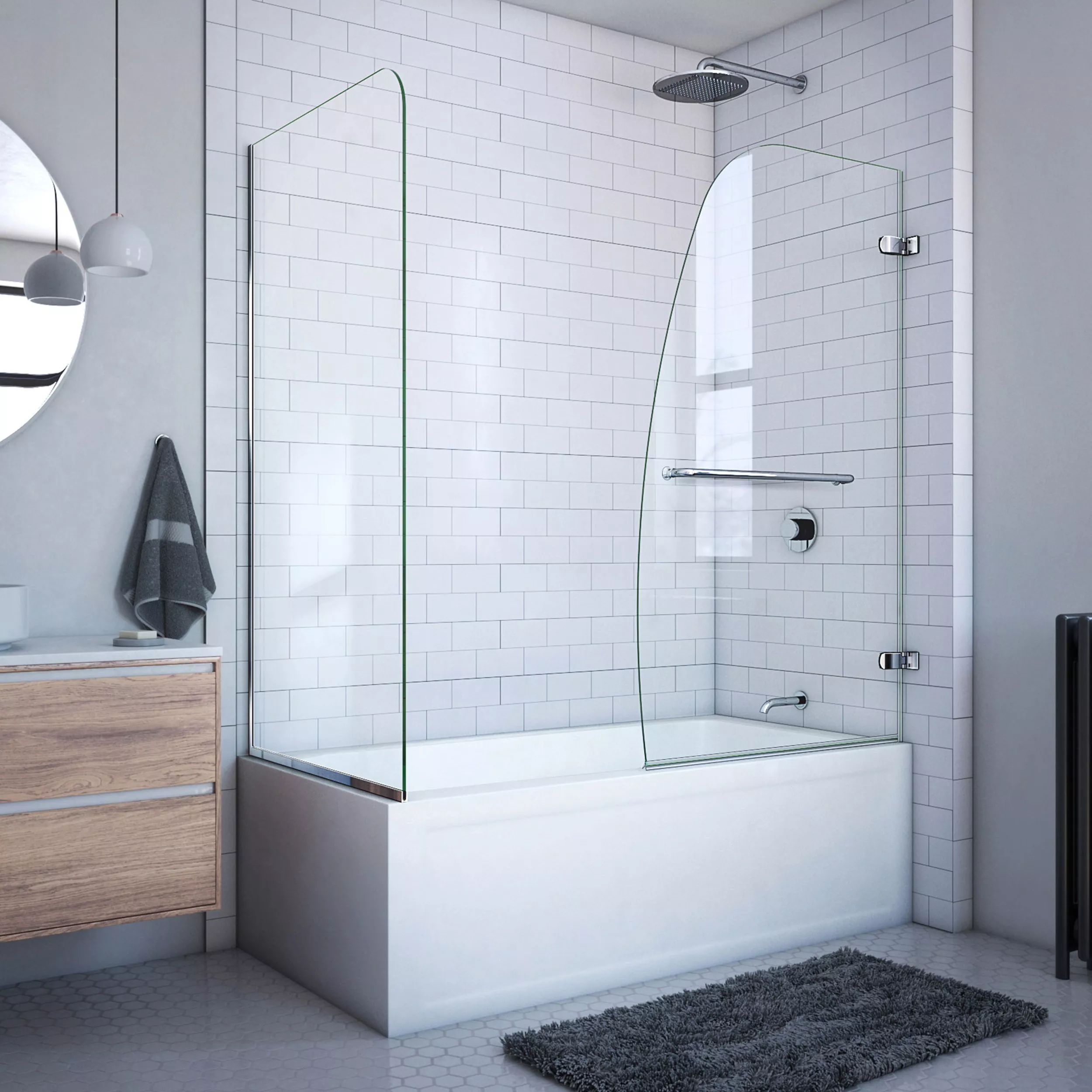 Aqua Uno Chrome Hinged Shower Door