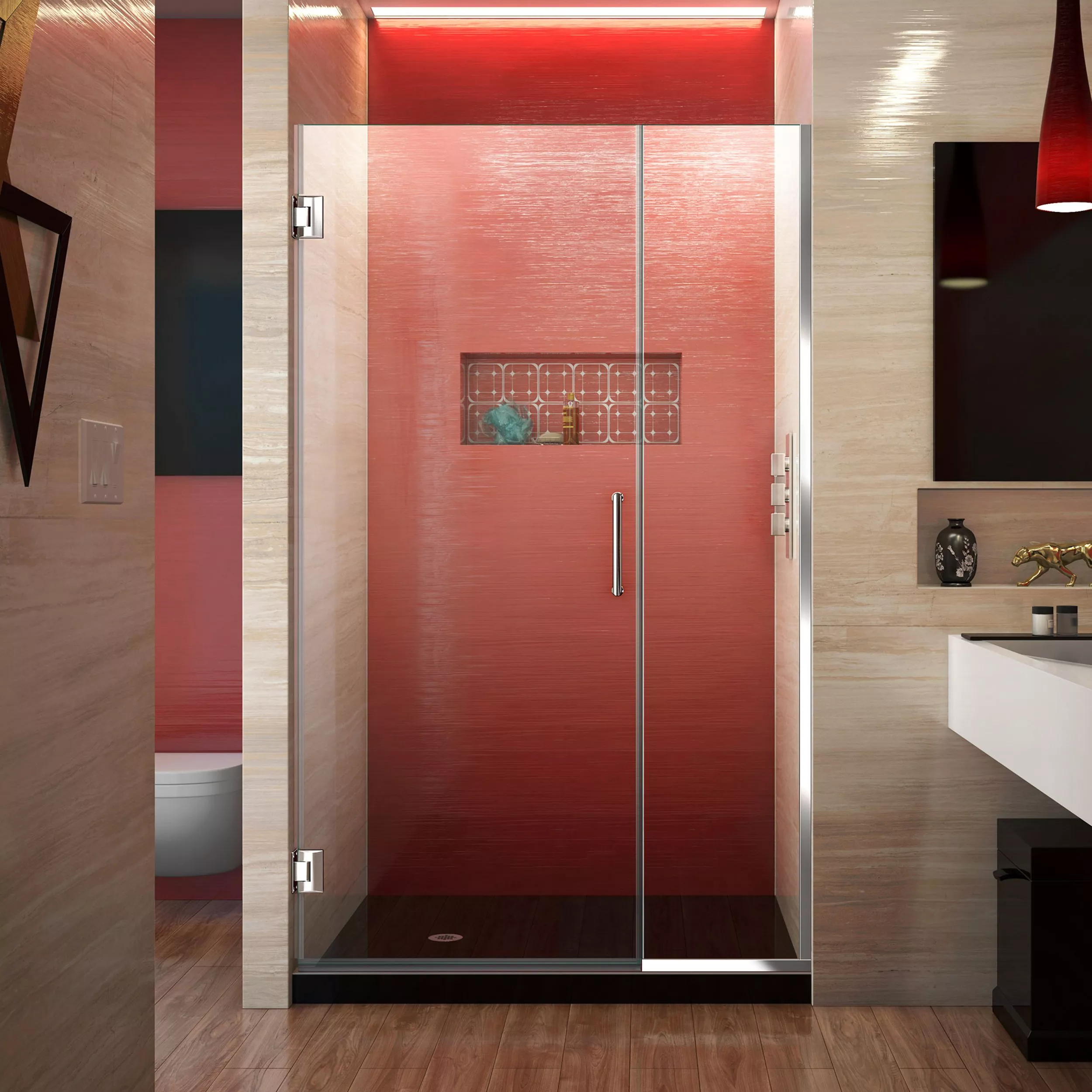 Unidoor Plus Chrome Hinged Shower Door