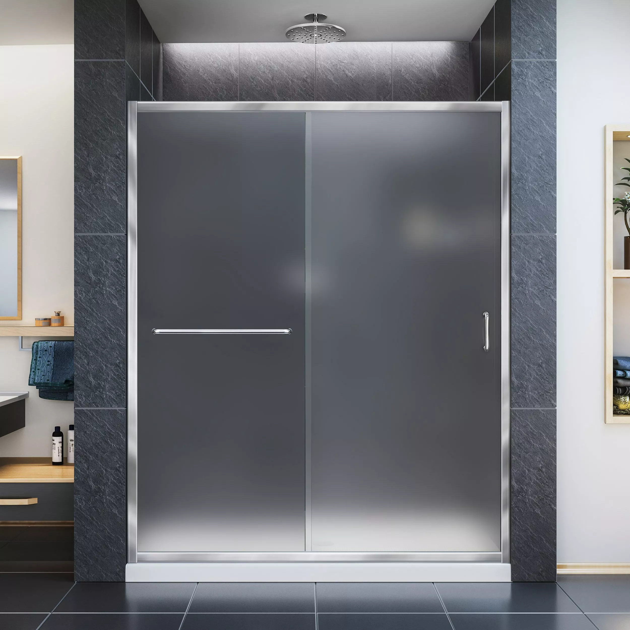 Infinity-Z Chrome Semi-Frameless Shower Door