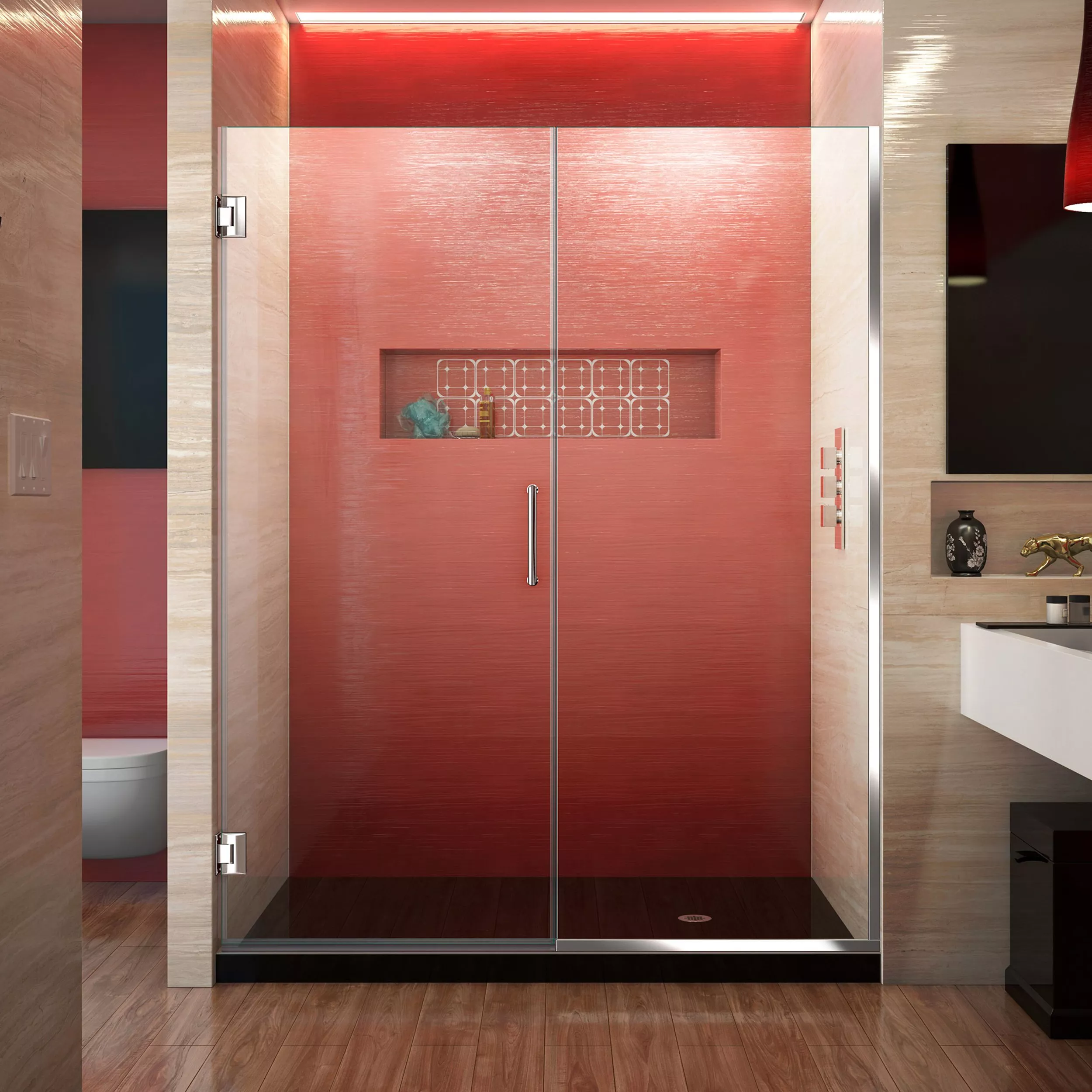 Unidoor Plus Chrome Hinged Shower Door