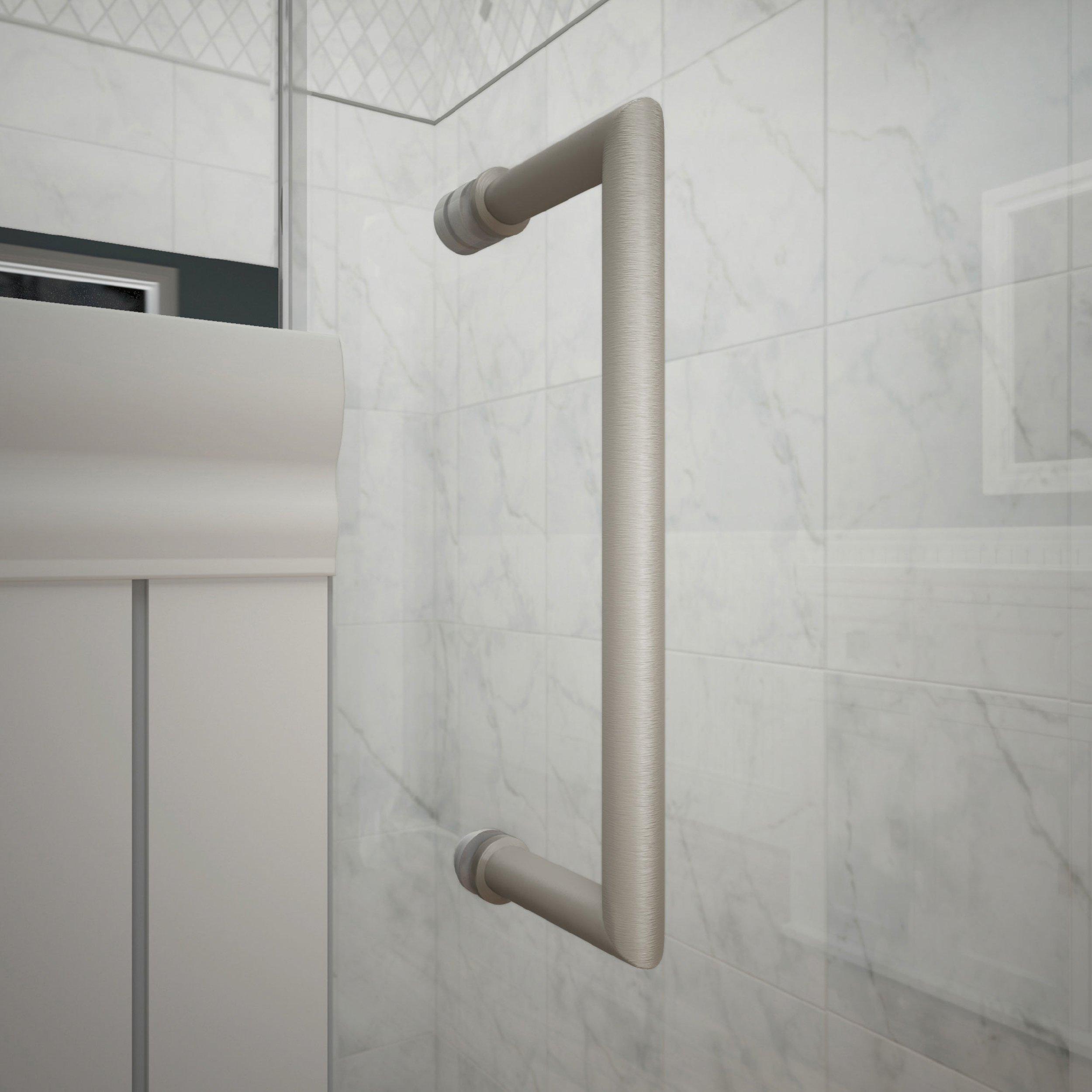 Unidoor Plur Brushed Nickel Hinged Shower Door