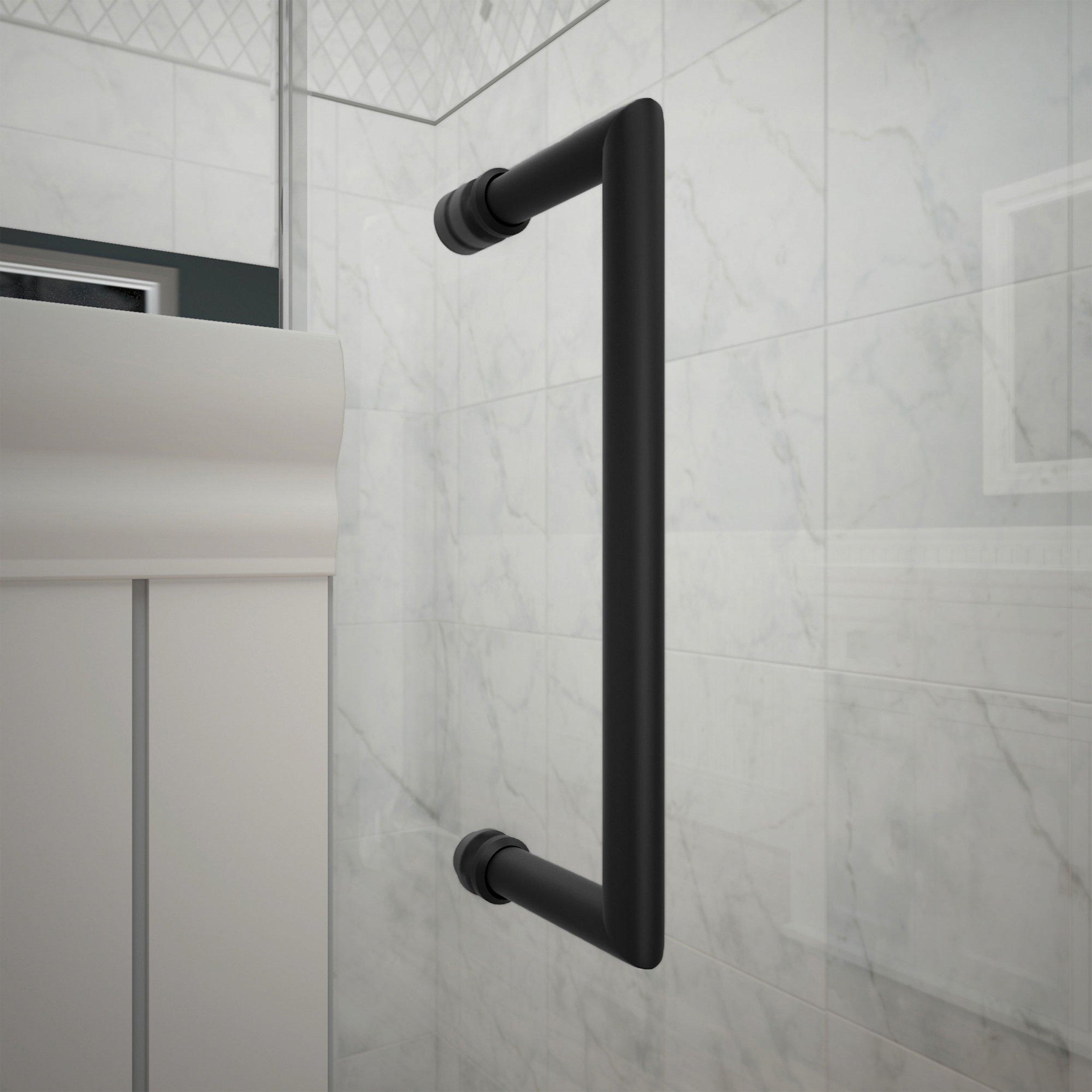 Unidoor Matte Black Hinged Shower Door
