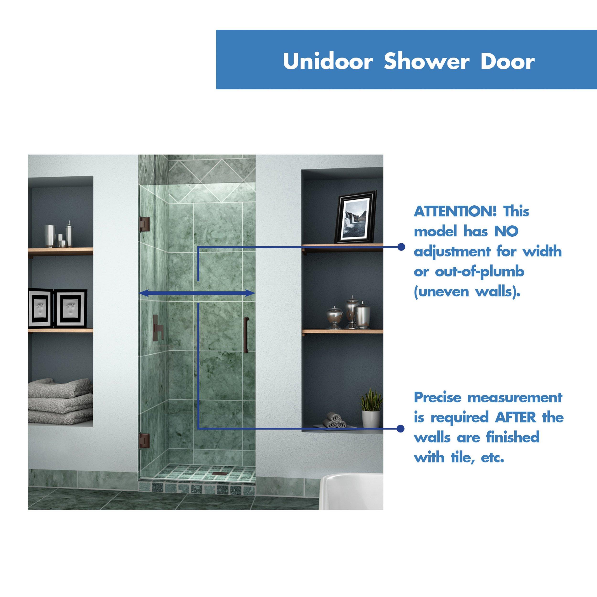 Unidoor Matte Black Hinged Shower Door