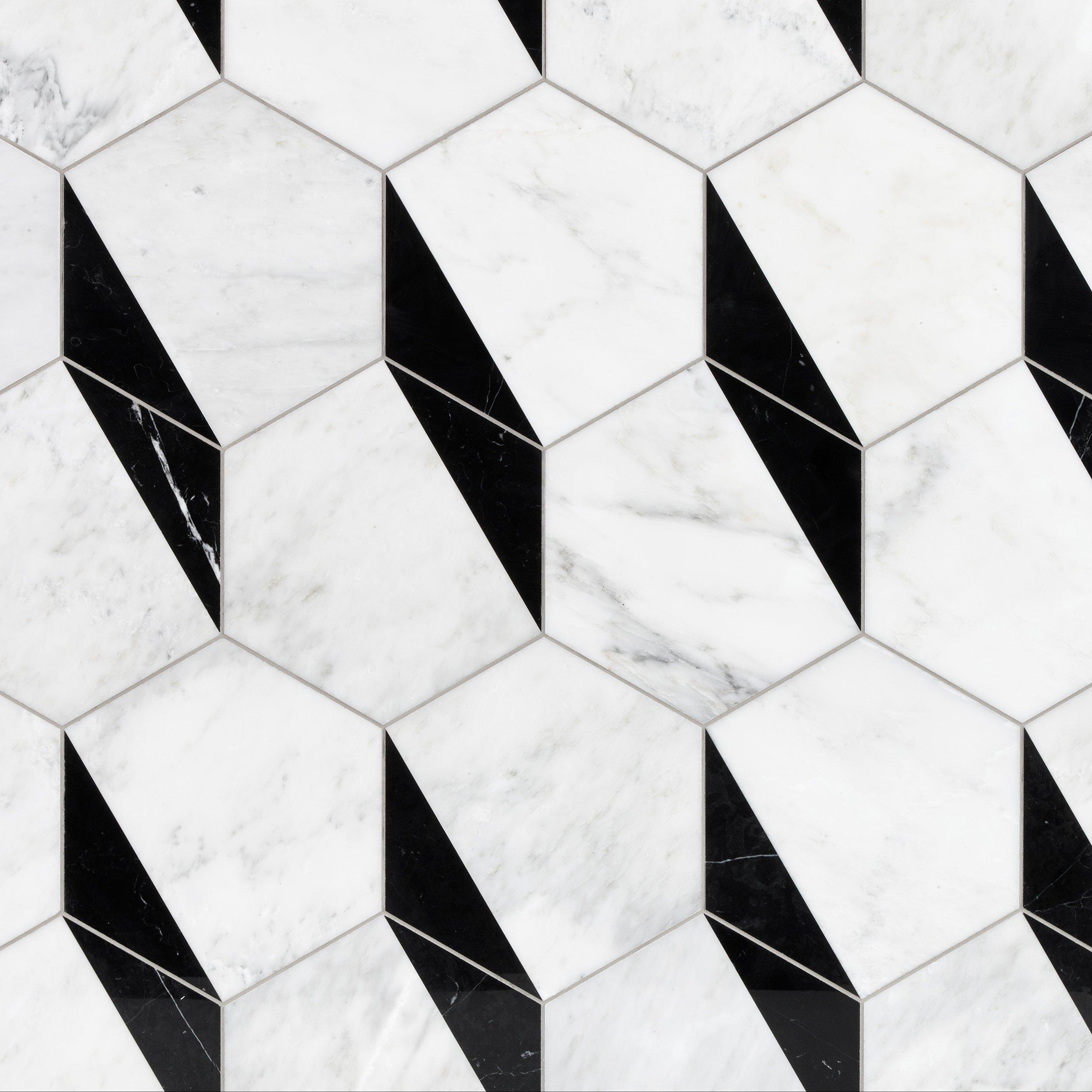 Avery Hexagon Polished Marble Tile