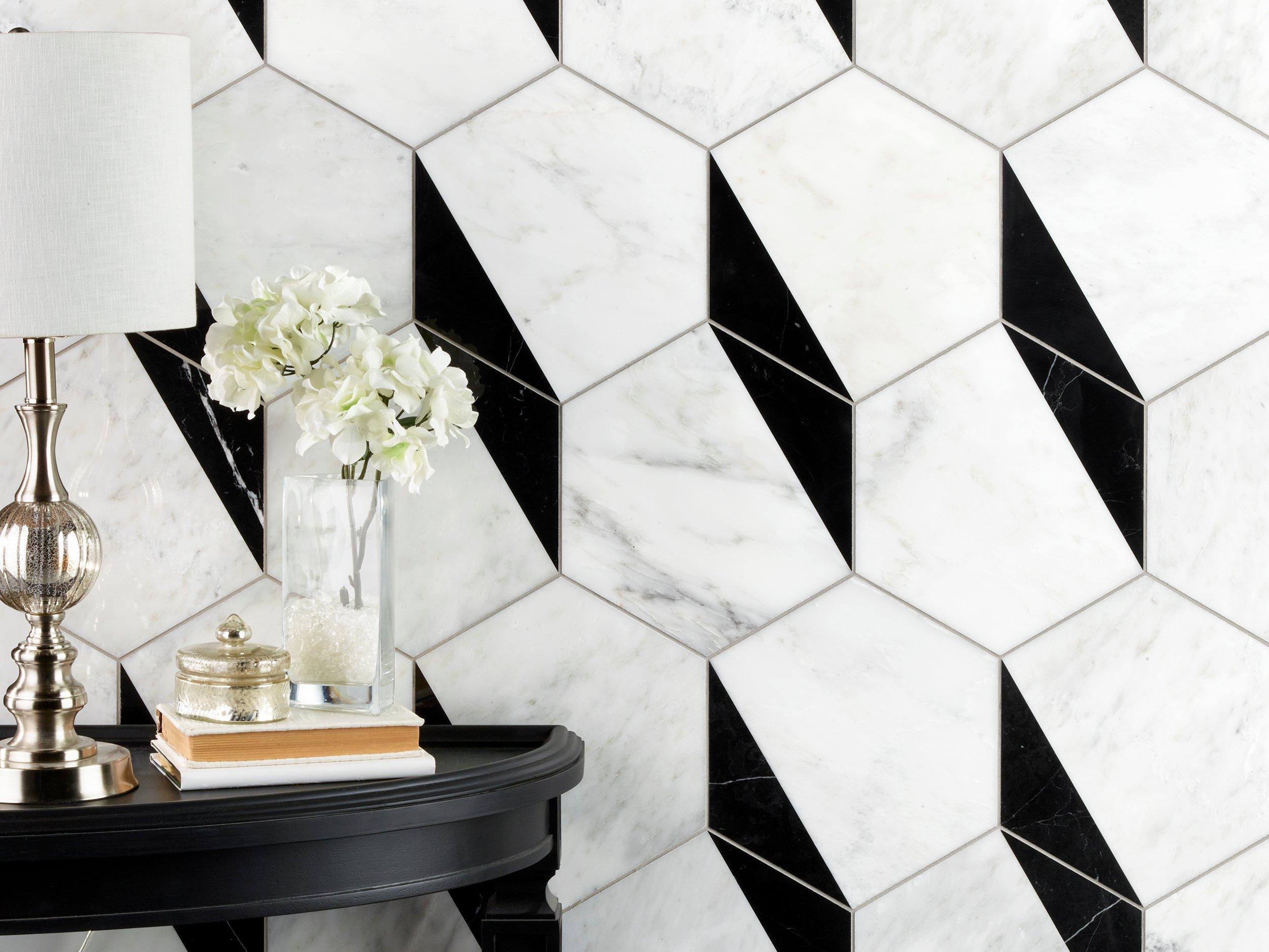 Avery Hexagon Polished Marble Tile