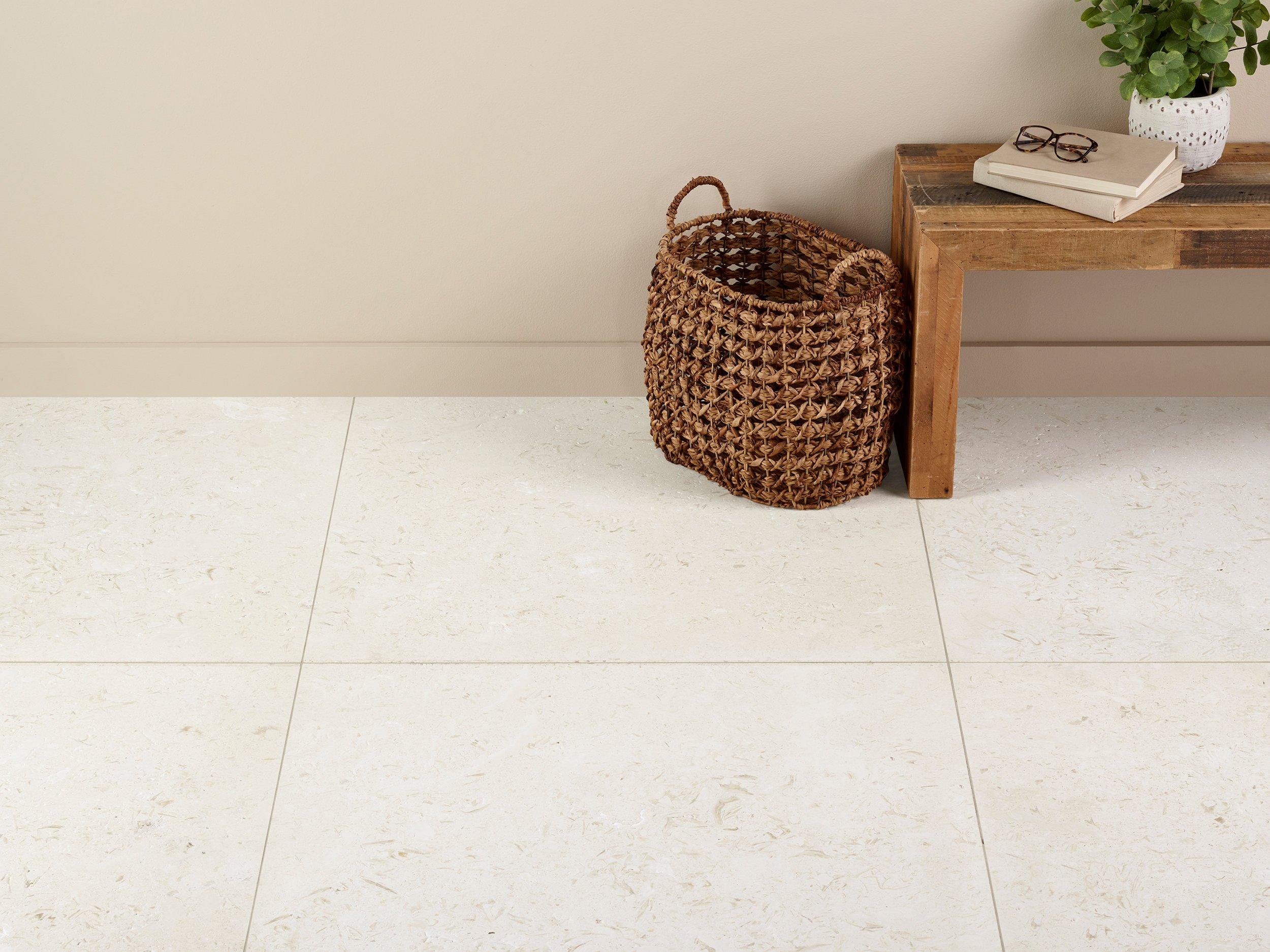 Fossil Beige 36x36 Brushed Limestone Tile | Floor And Decor