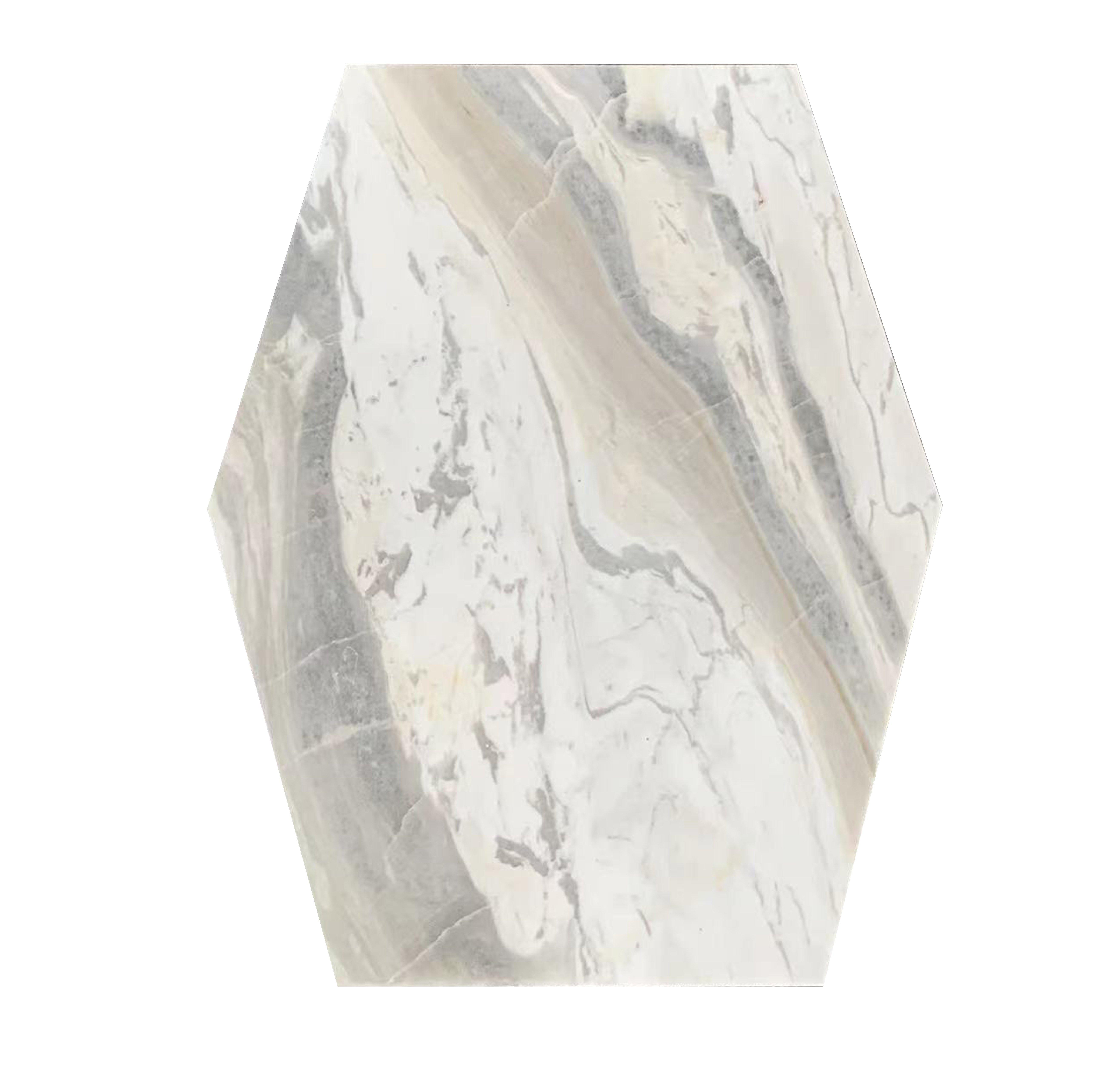 Sienna Azul Polished Marble Hexagon Tile