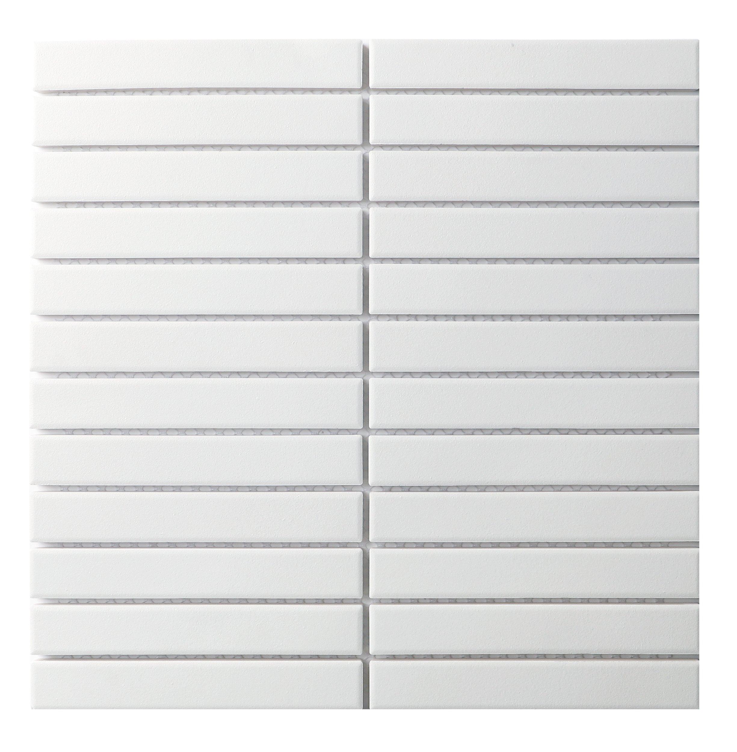 White Stack Unglazed Porcelain Mosaic II