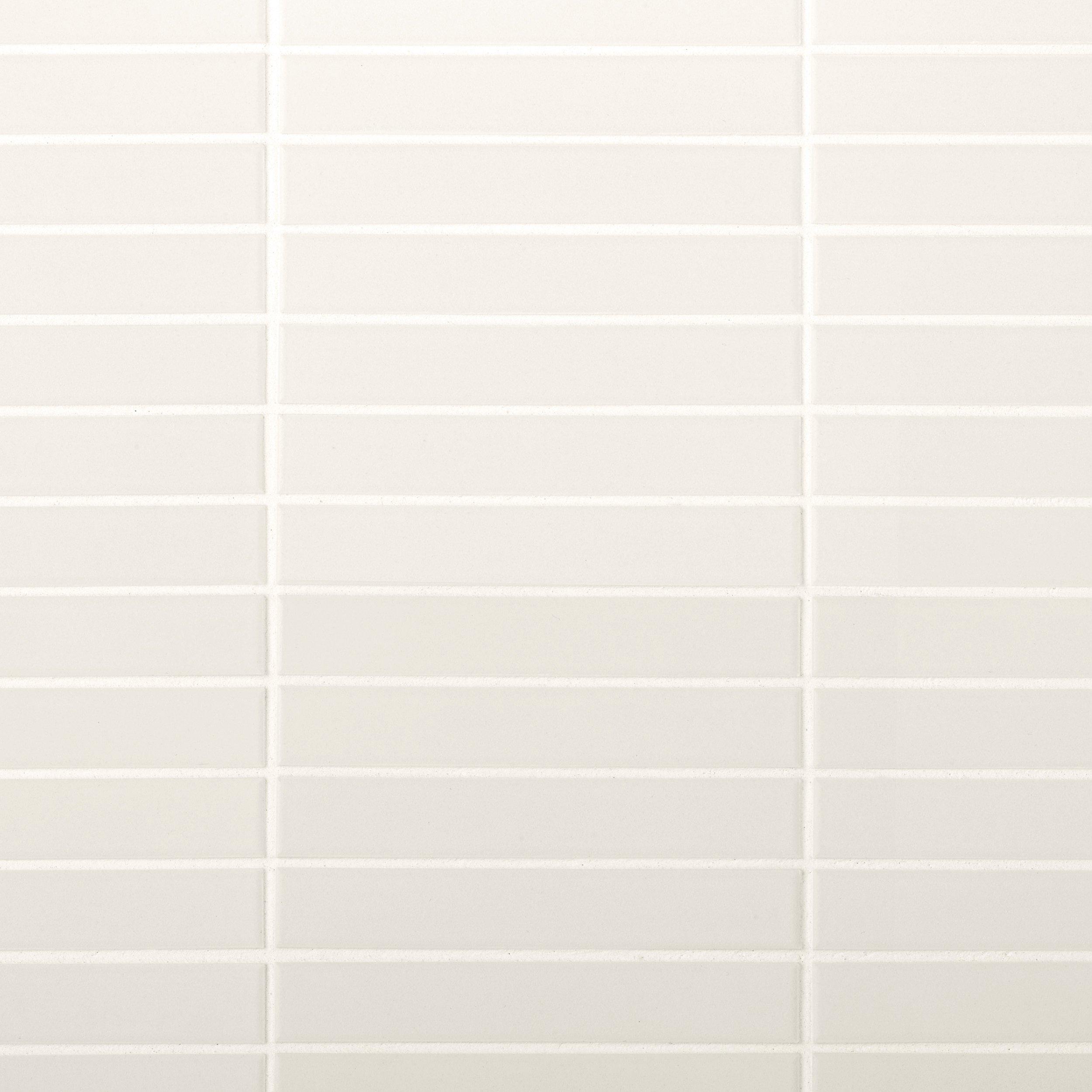 White Stack Unglazed Porcelain Mosaic II