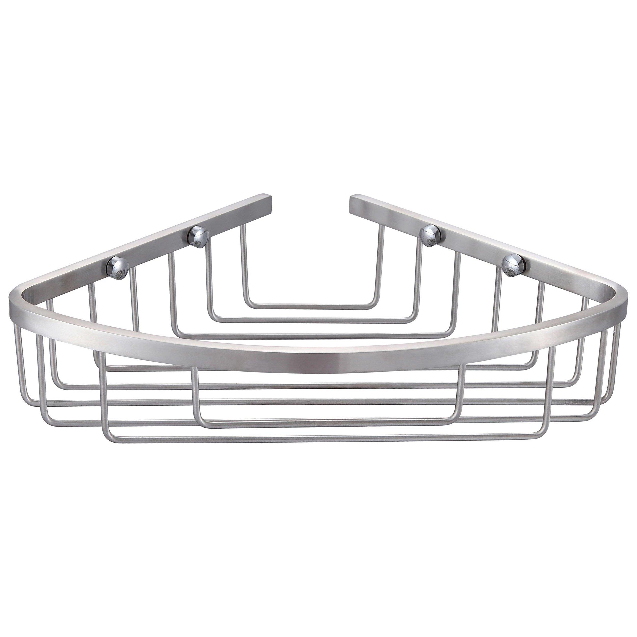 Brushed Nickel Metal Corner Shelf | Floor and Decor