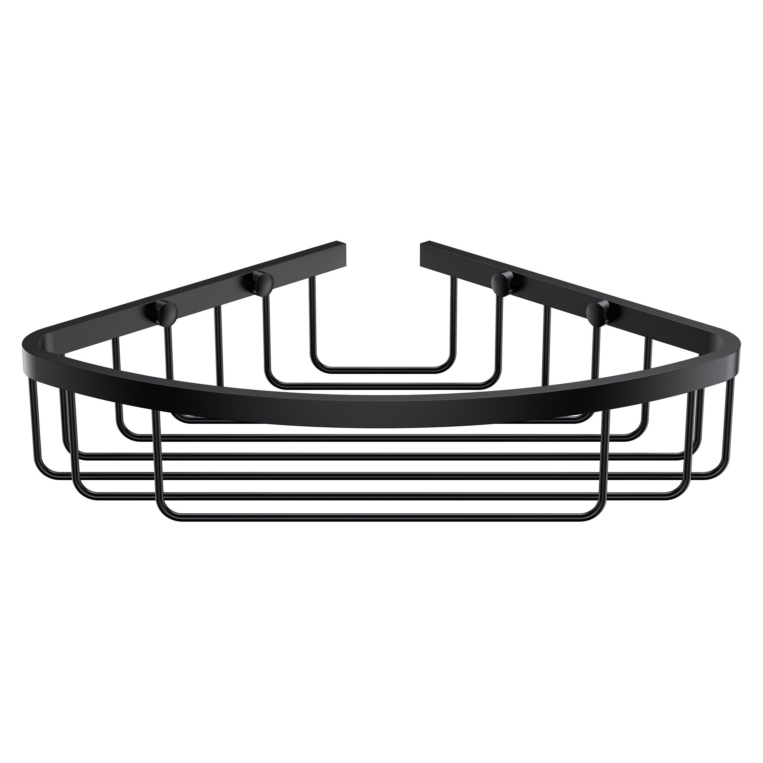 Matte Black Metal Corner Shelf | Floor and Decor