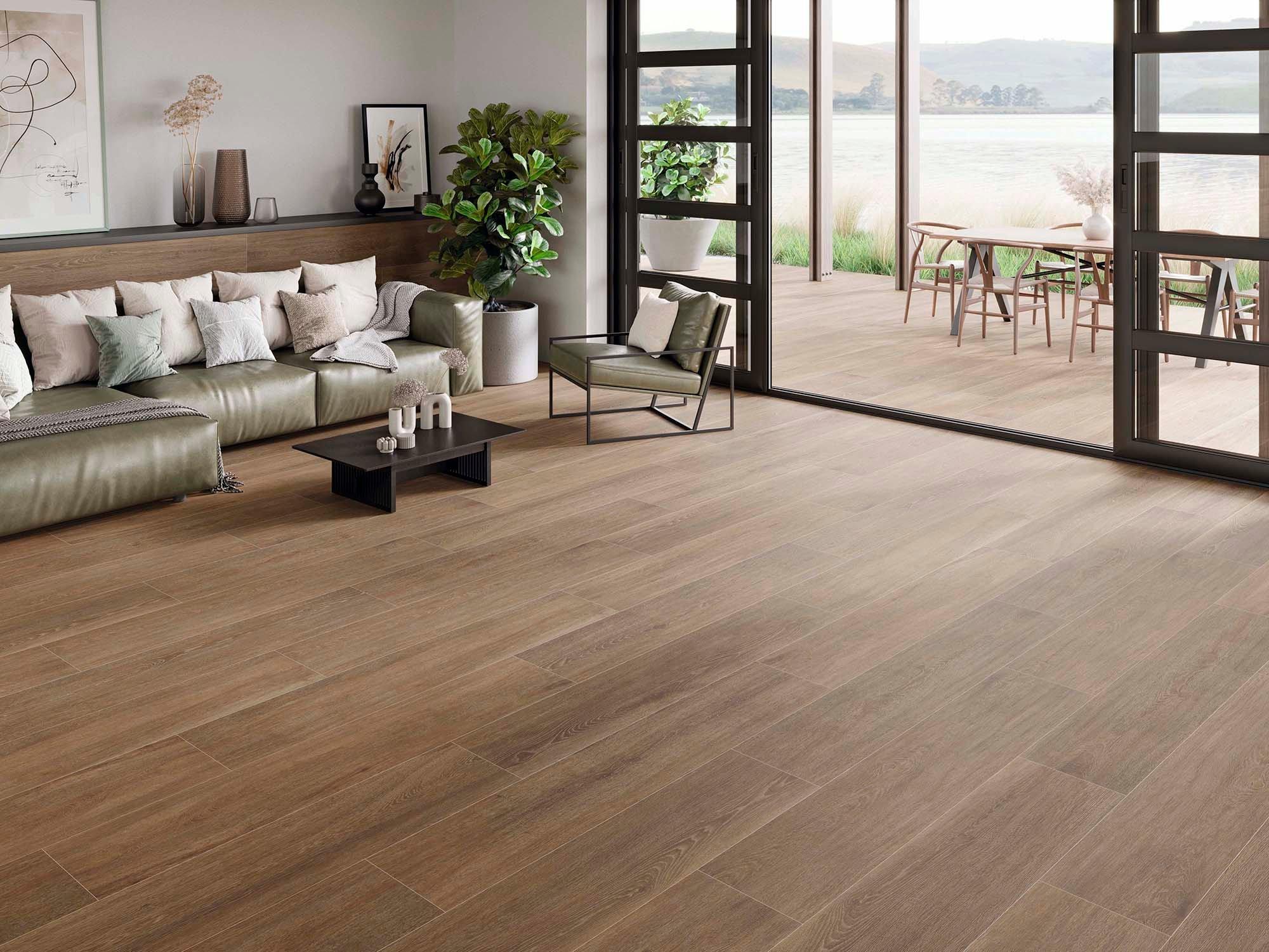 Medora Brown Wood Plank Porcelain Tile