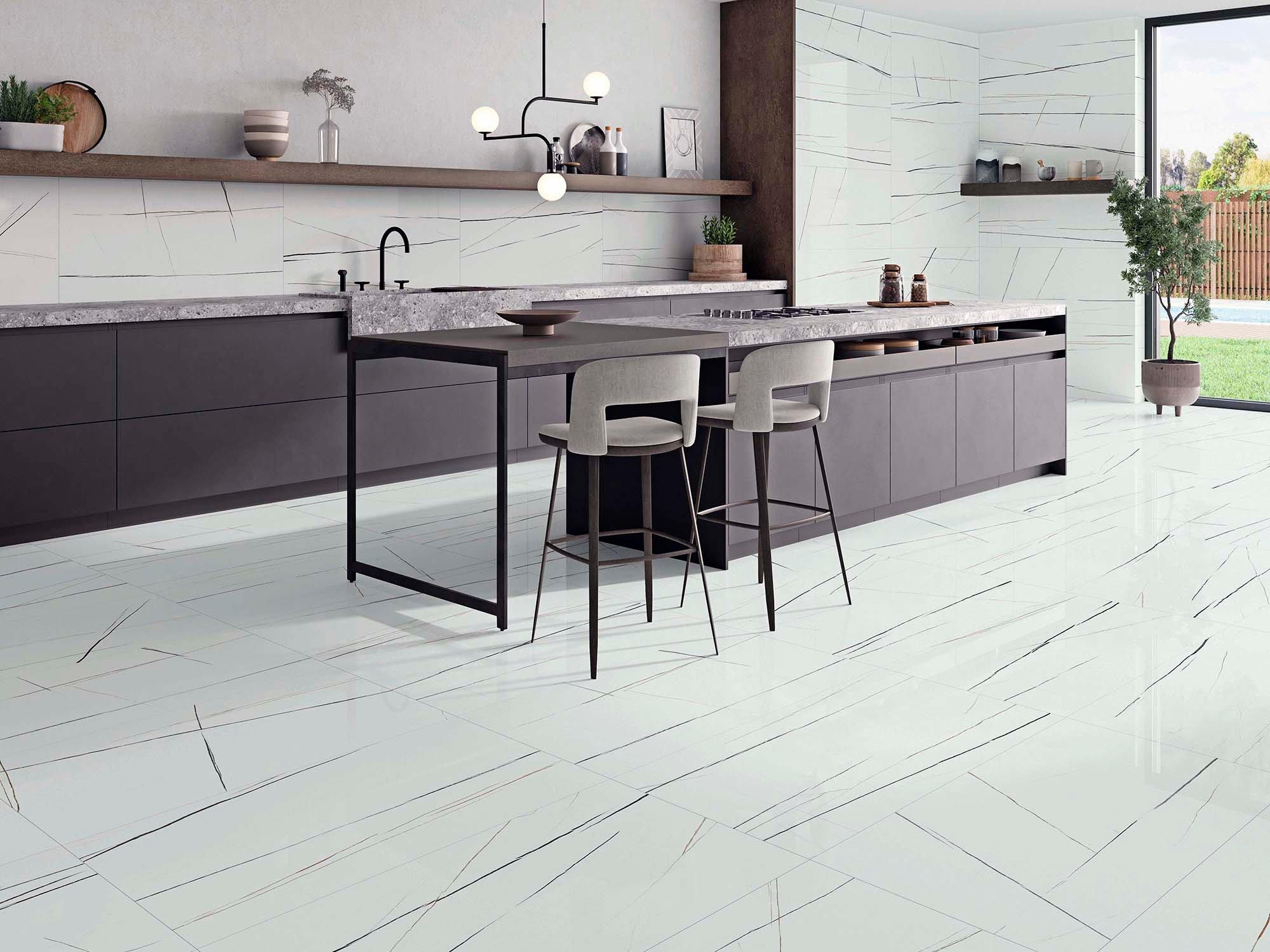 Trevisa Bianca Polished Porcelain Tile