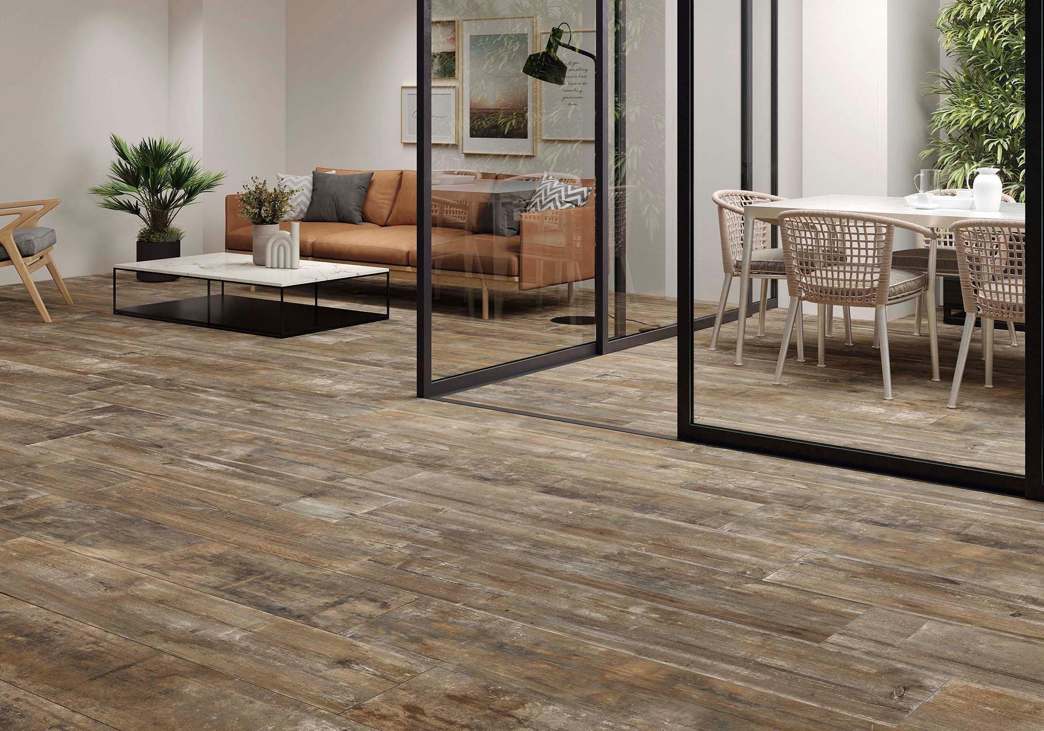 Cantina Dark Wood Plank Porcelain Tile