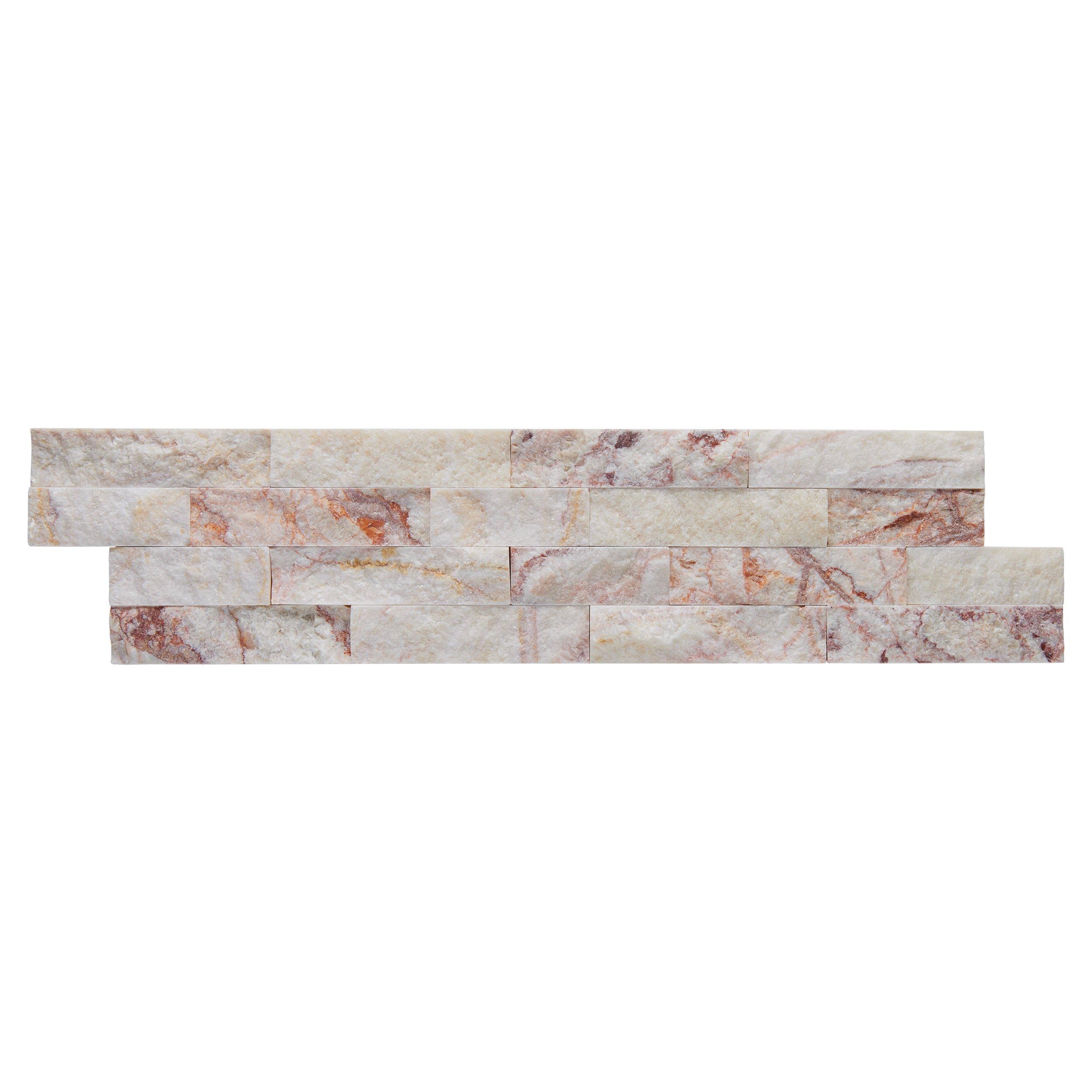 Rose Blush Splitface Marble Ledger Panel | Floor and Decor