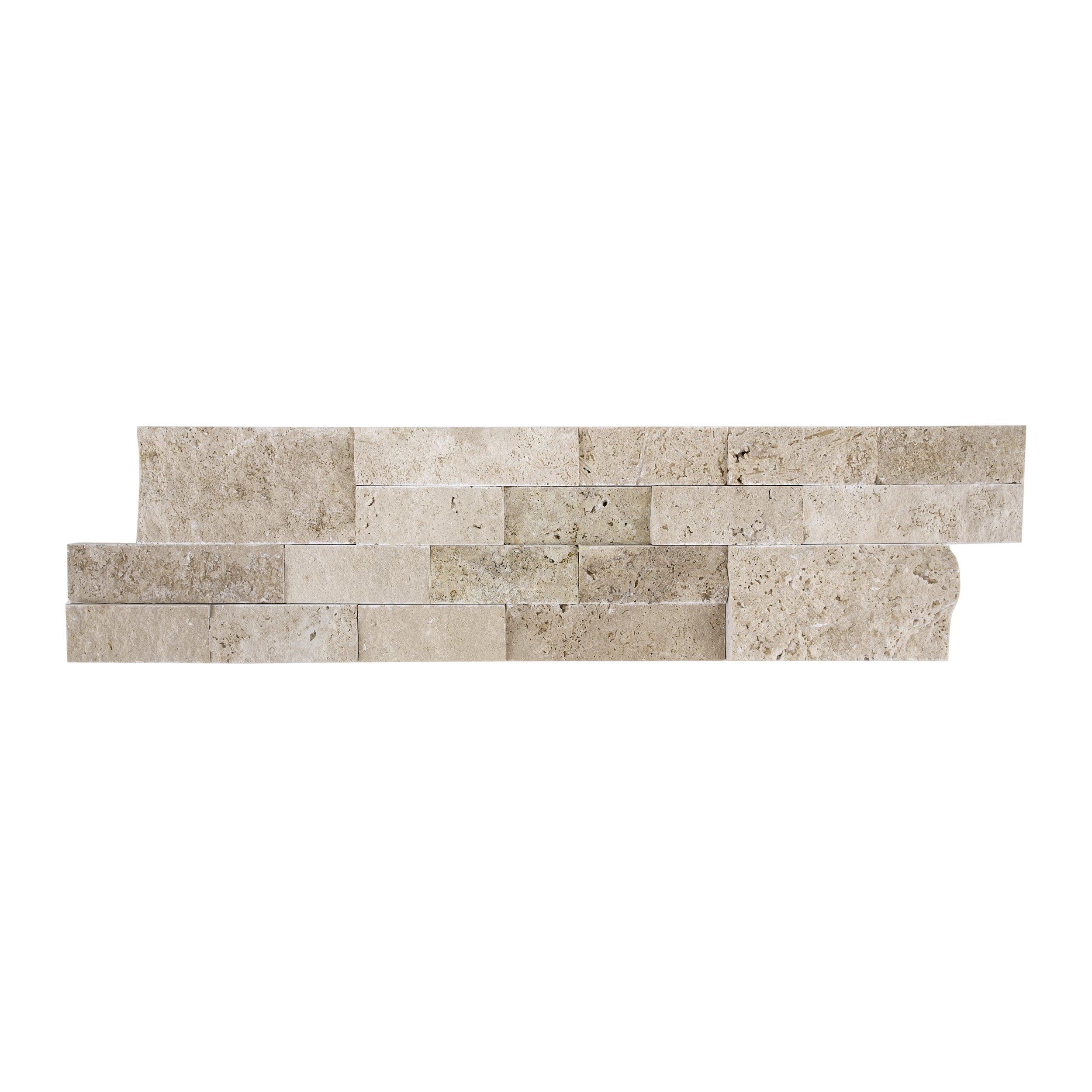 Ravenna Beige Splitface Travertine Ledger Panel