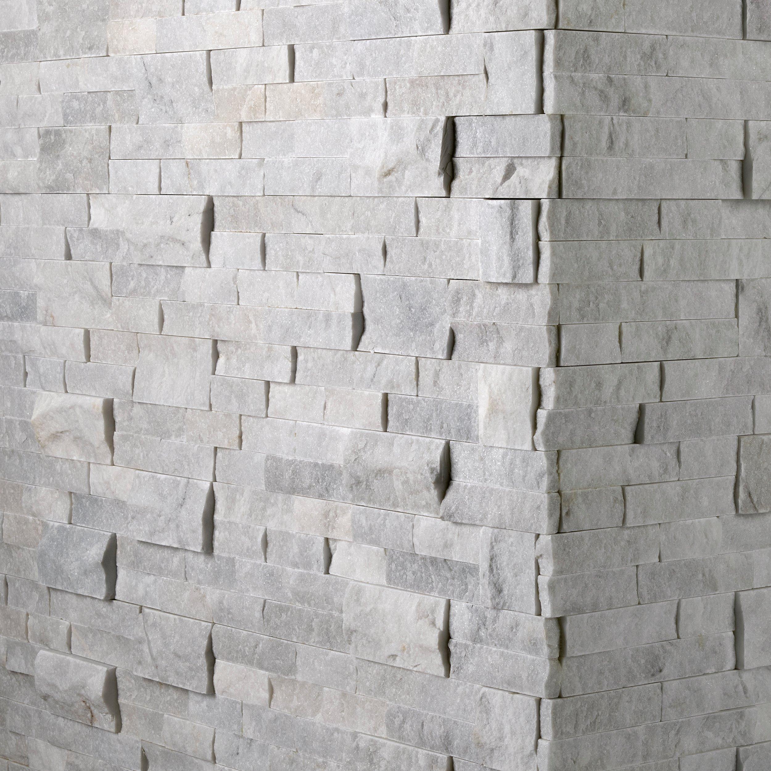 Glacier Splitface Marble Ledger Panel